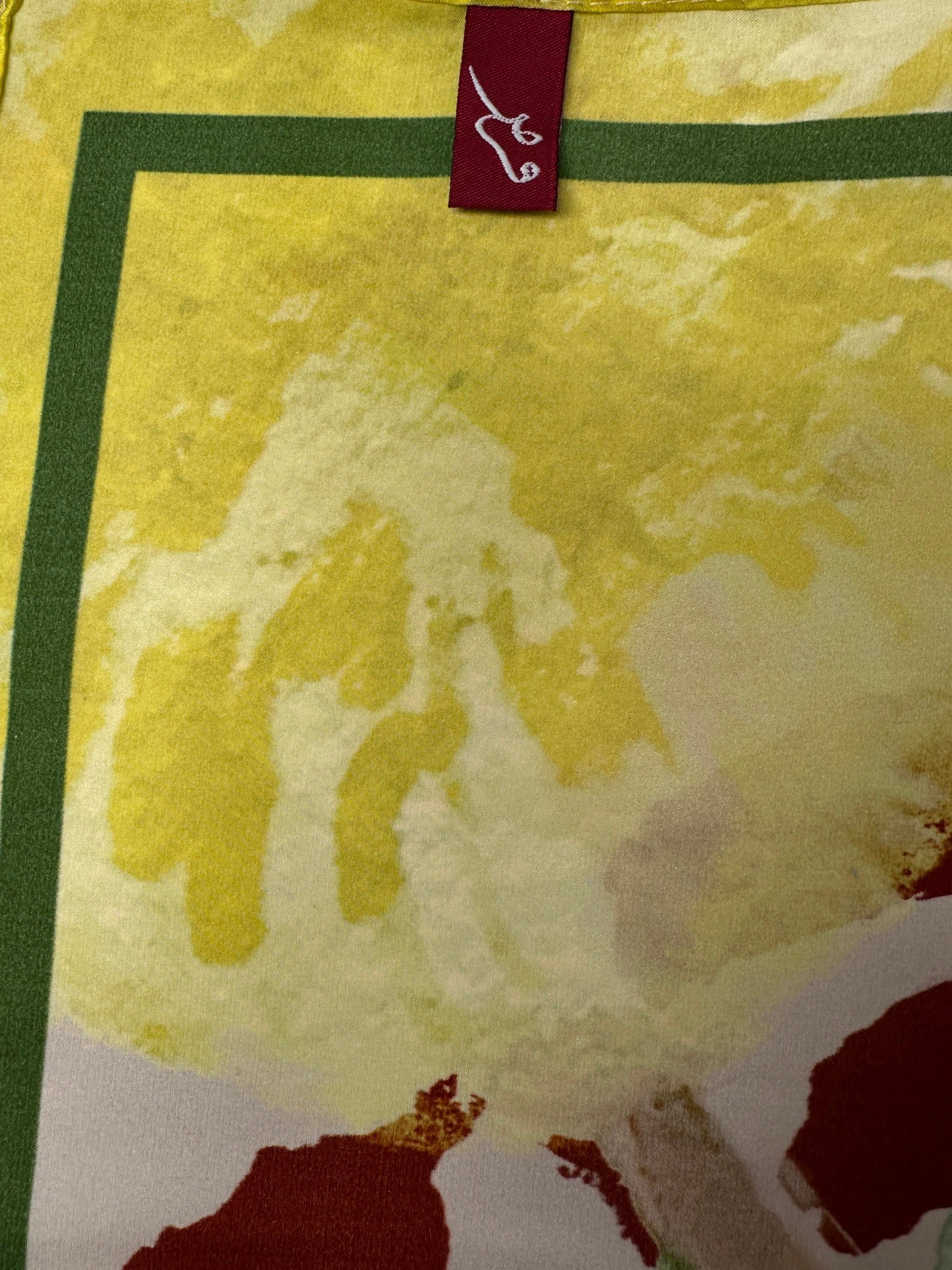 100% silk botanical printed square