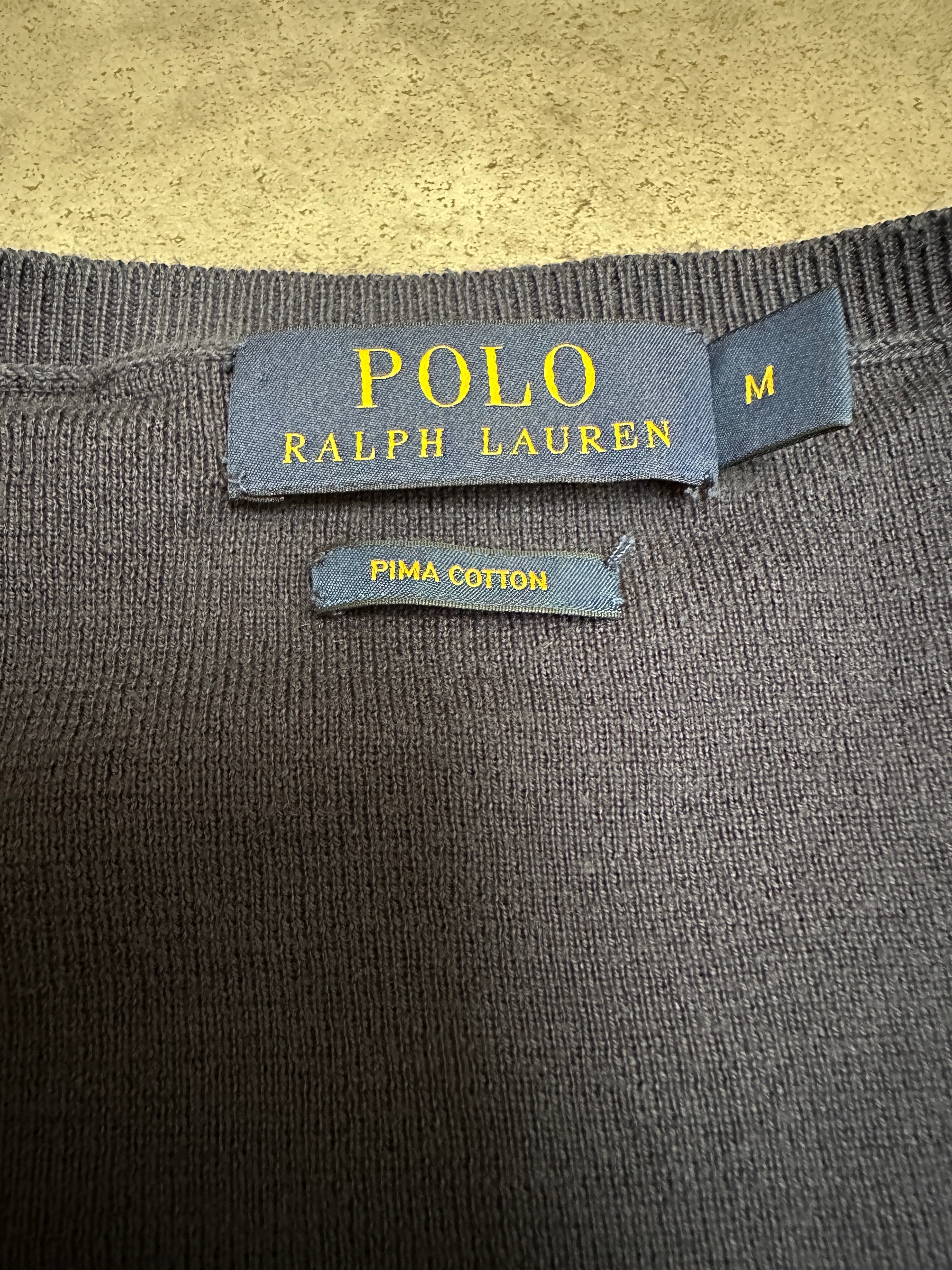 Polo Ralph Lauren navy Pima cotton v-neck sweater - size M