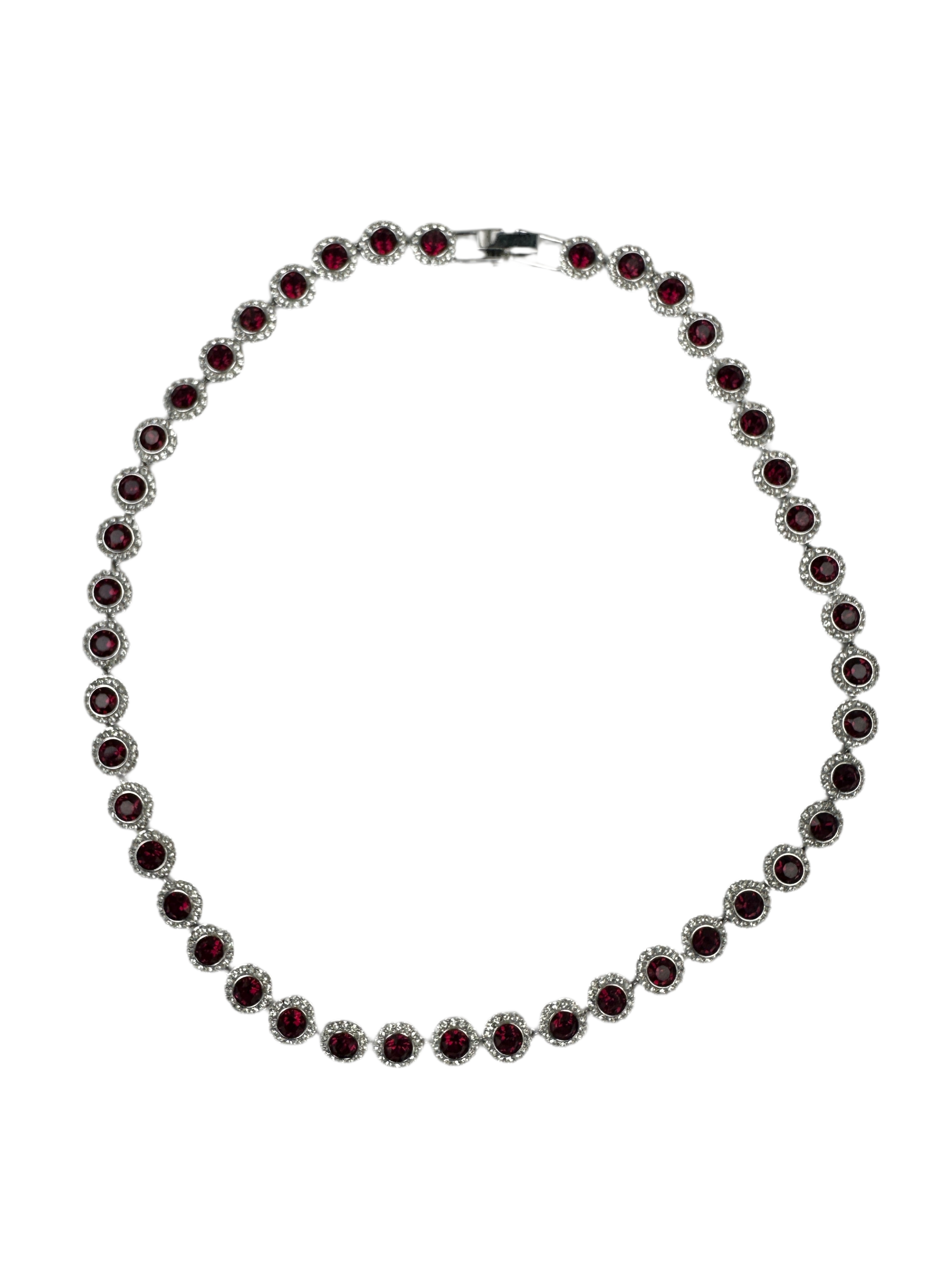 Swarovski angelic all around set, red, rhodium plated