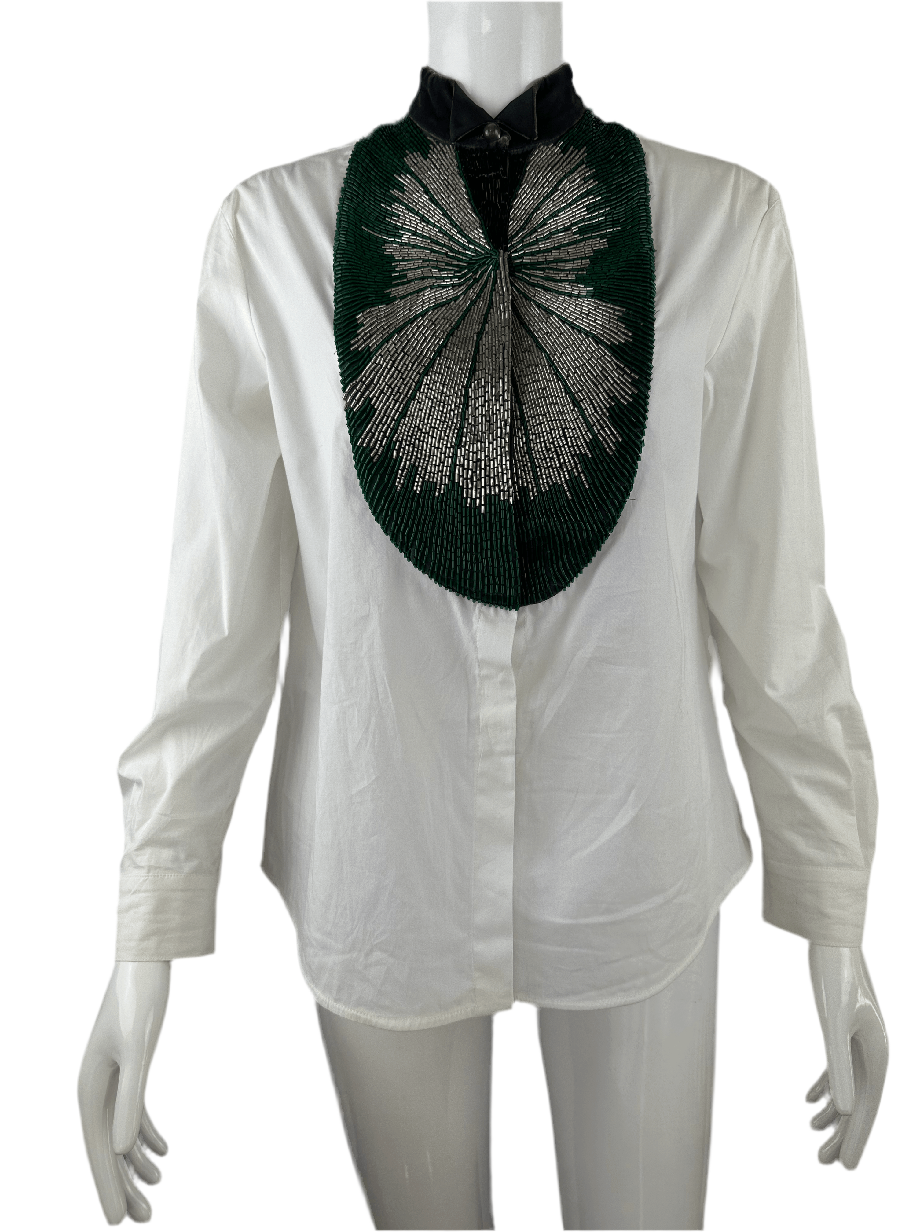 Emporio Armani white shirt with front sequin - size 38