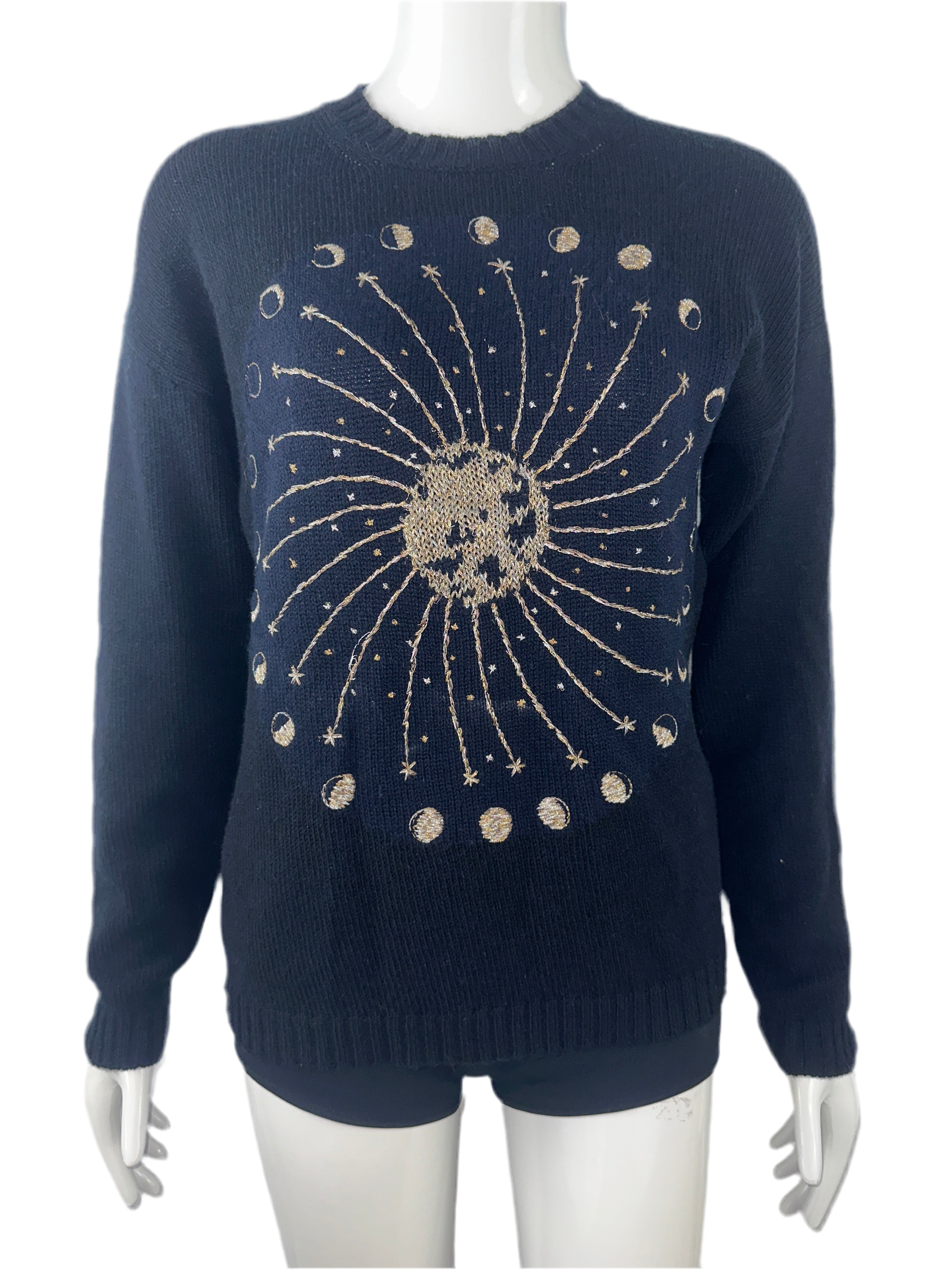 Dior blue sweater with gold sun - size 36