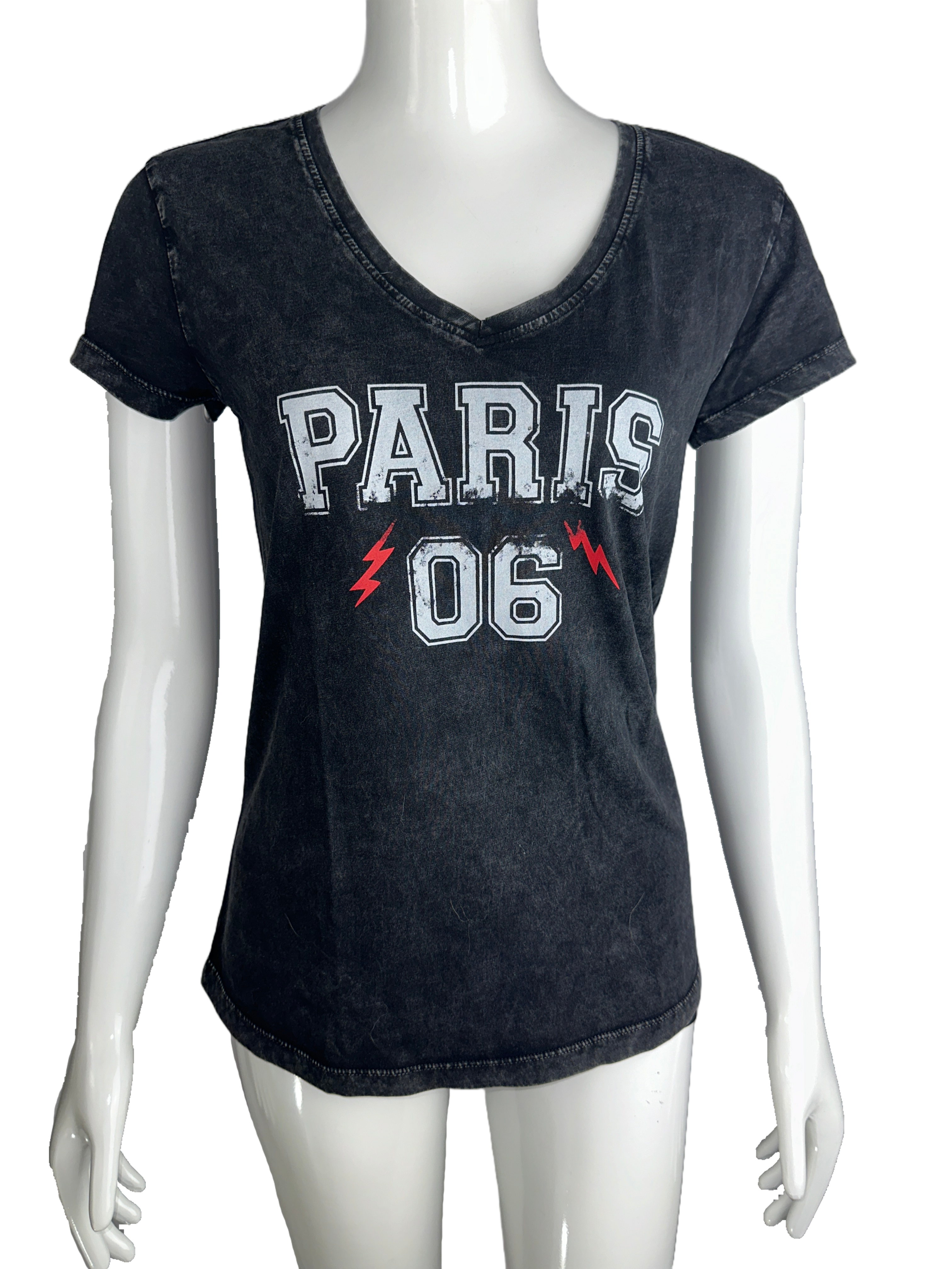 IKKS black tee shirt with inscription "Paris 06" - size 34