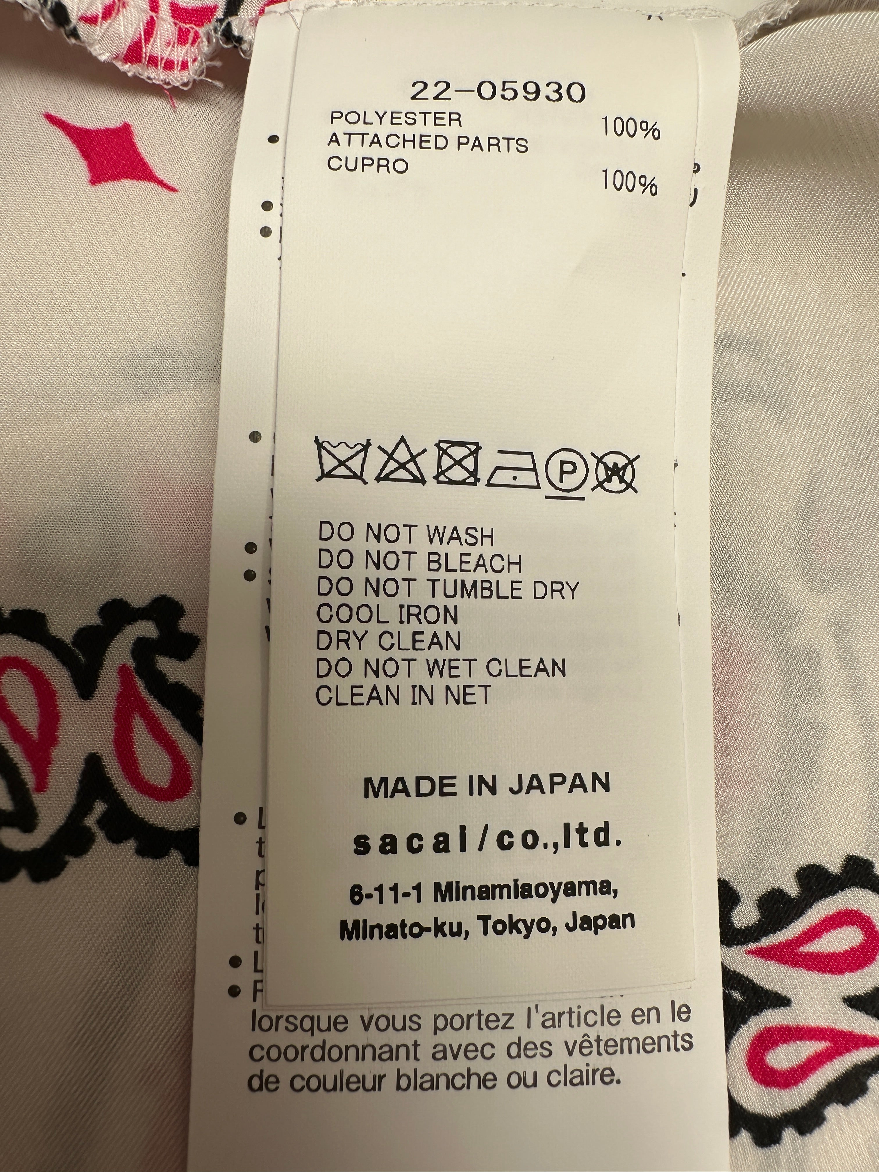 Sacai asymmetrical dress with bandana print - size 38