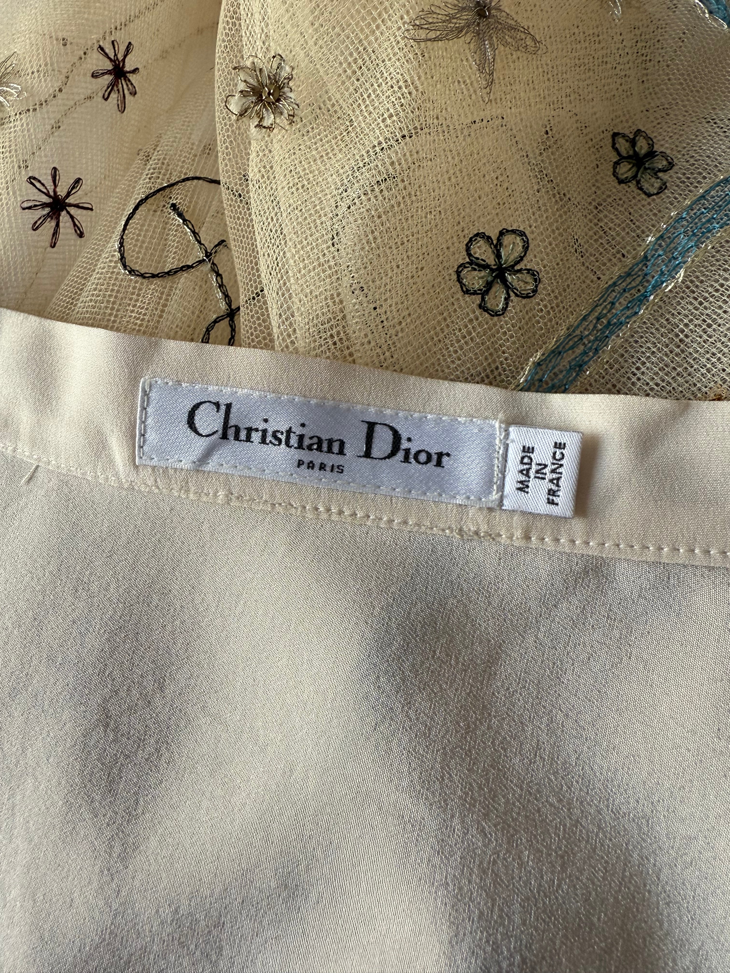 Dior long embroidered skirt - size 36