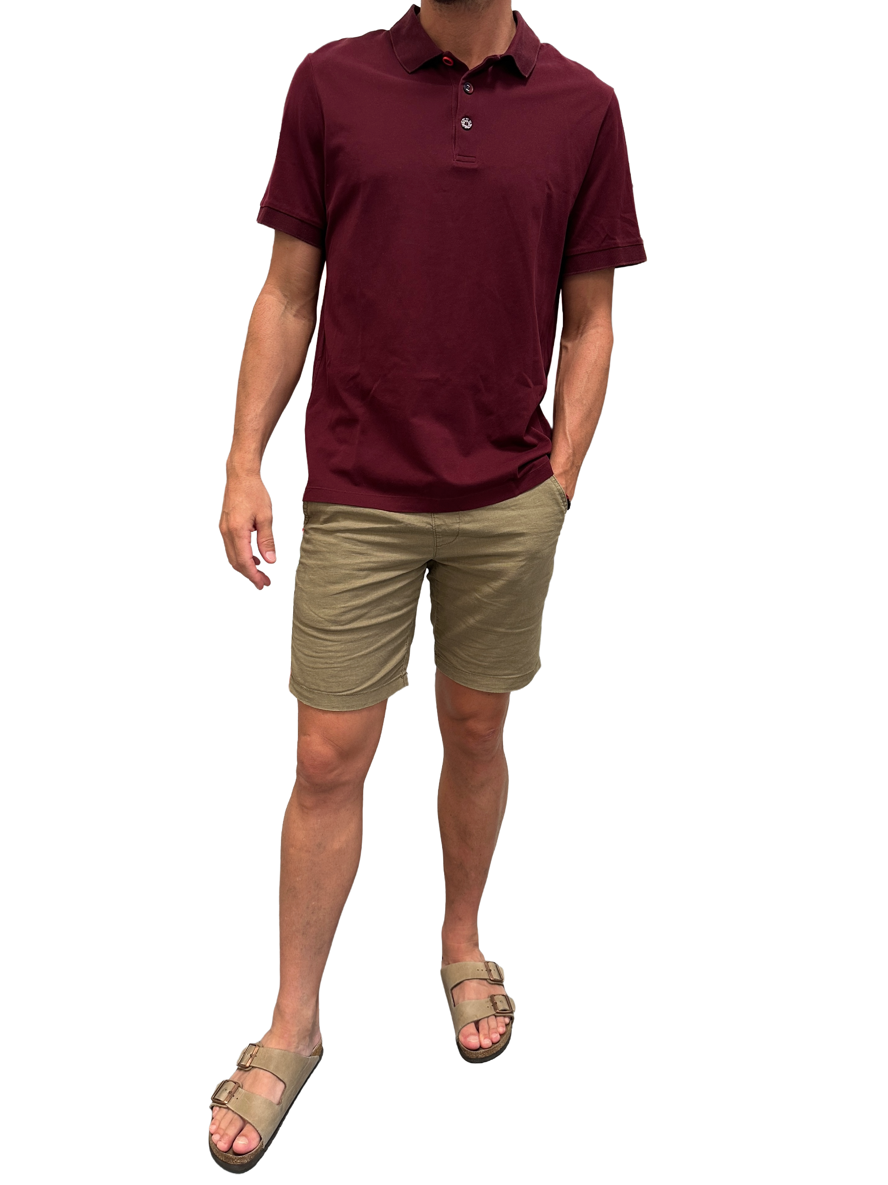 Burberry burgundy polo - size L