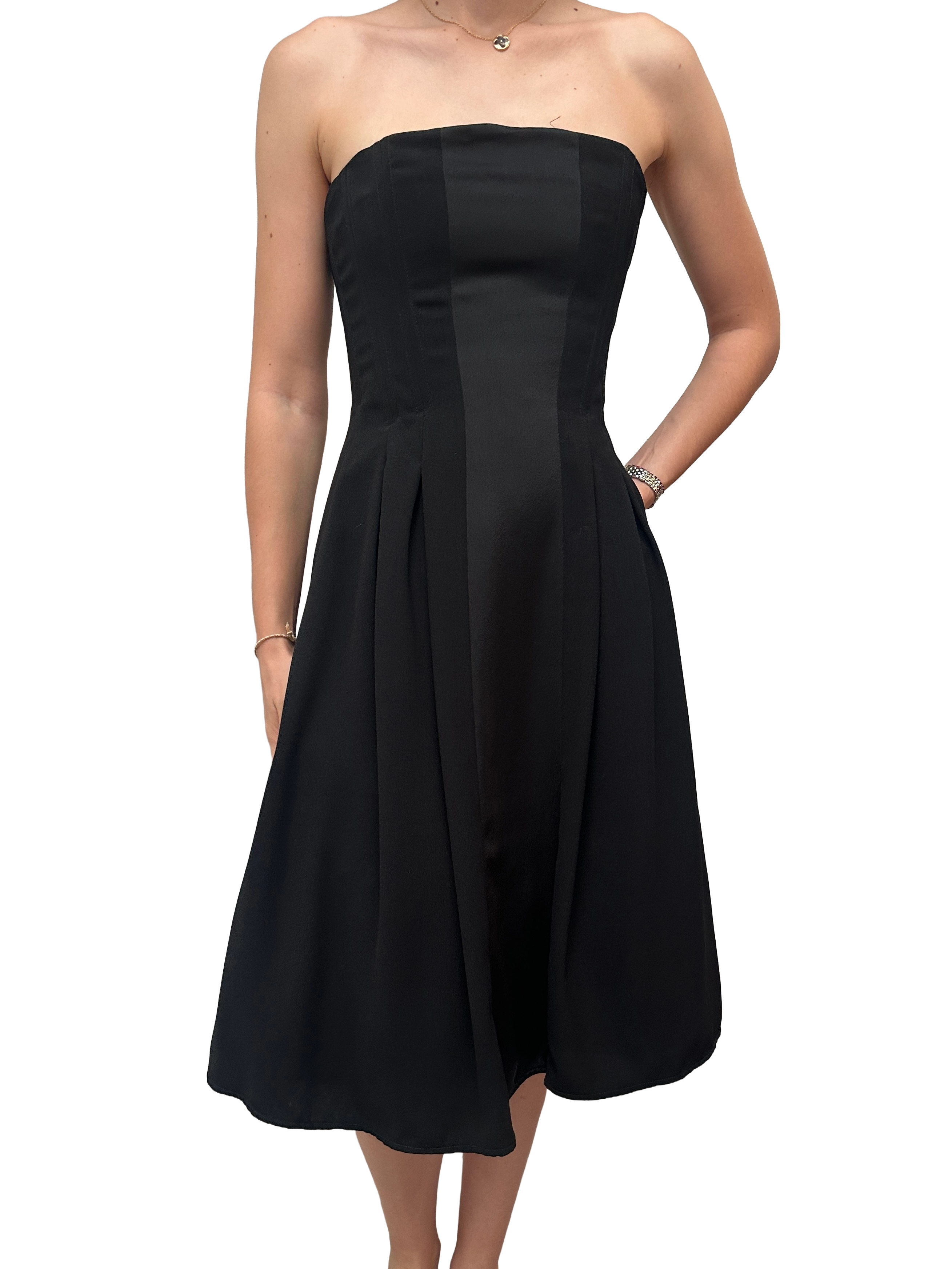 Naf Naf black strapless cocktail dress - size 38
