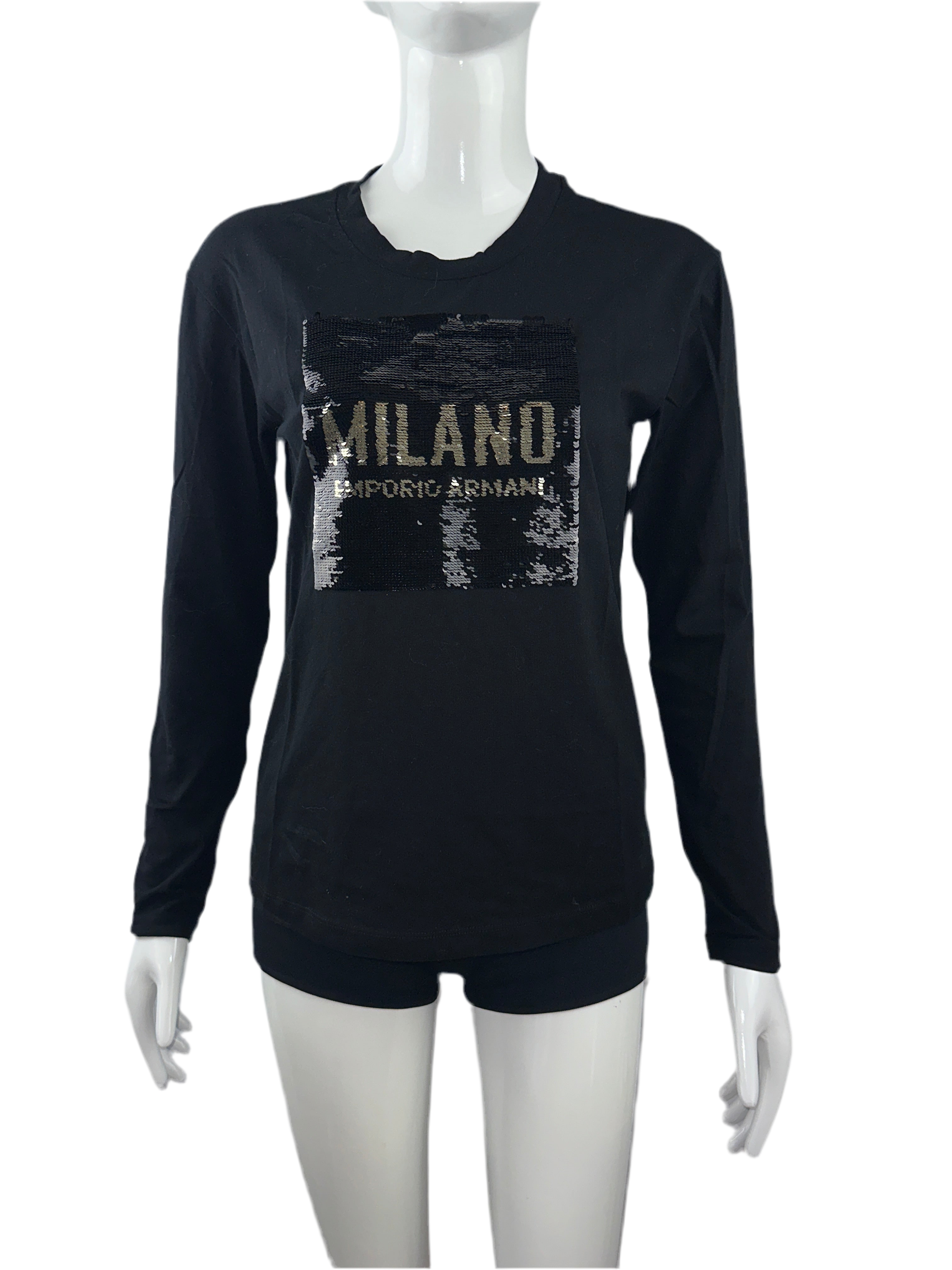 Emporio Armani long-sleeved black top - size 38