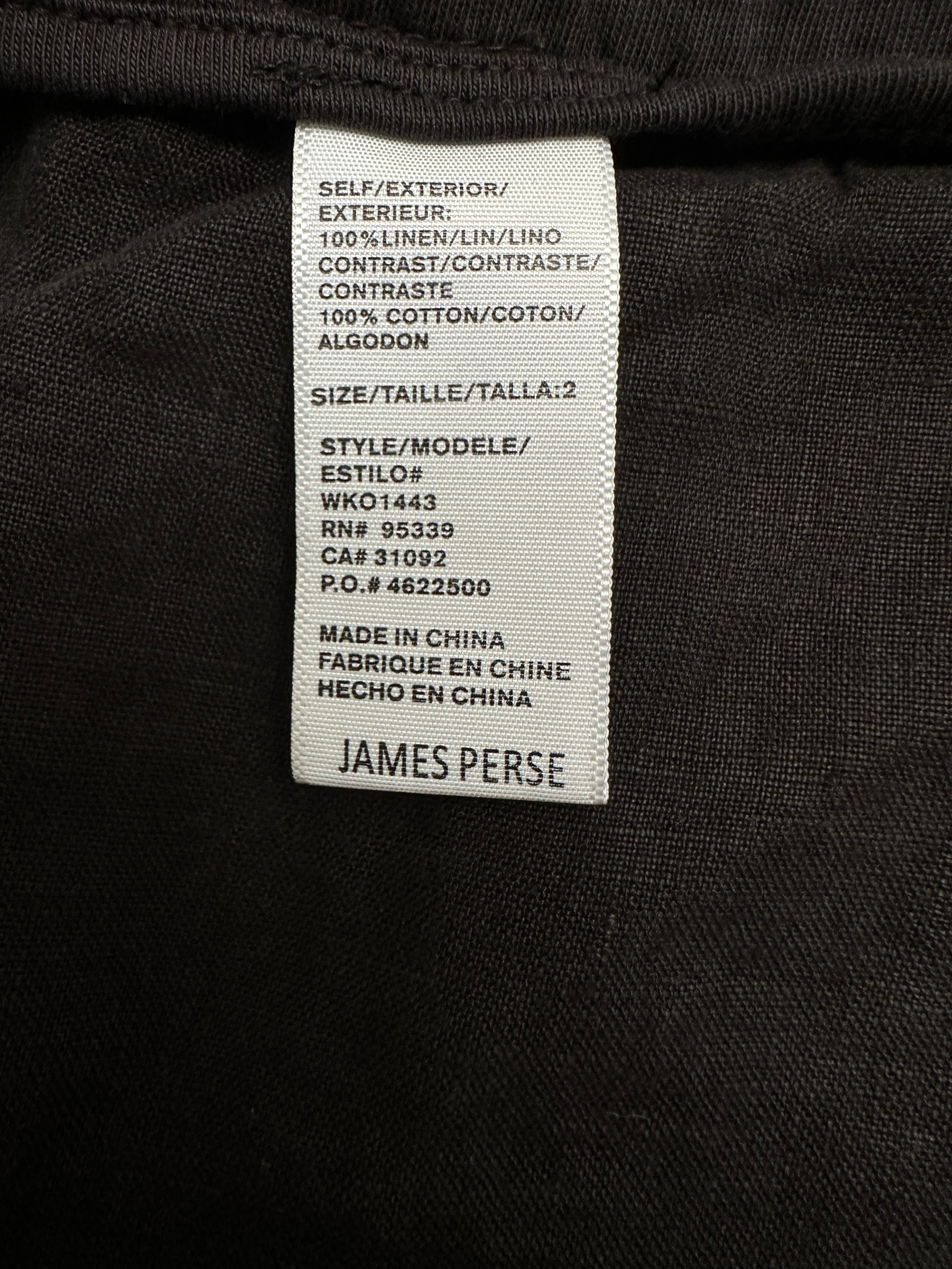 James Perse charcoal linen drawstring pants - size 36