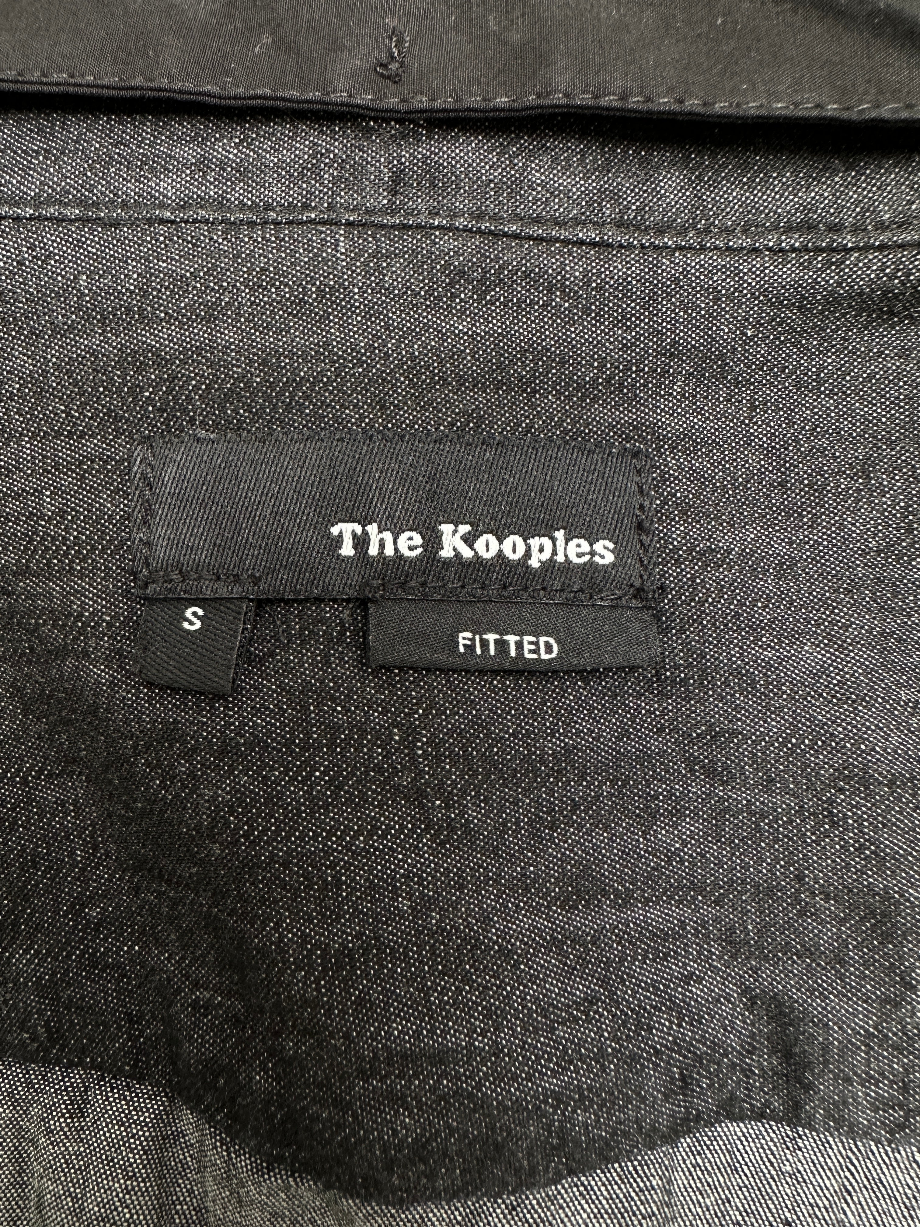 The Kooples black washed shirt with leather collar - size S
