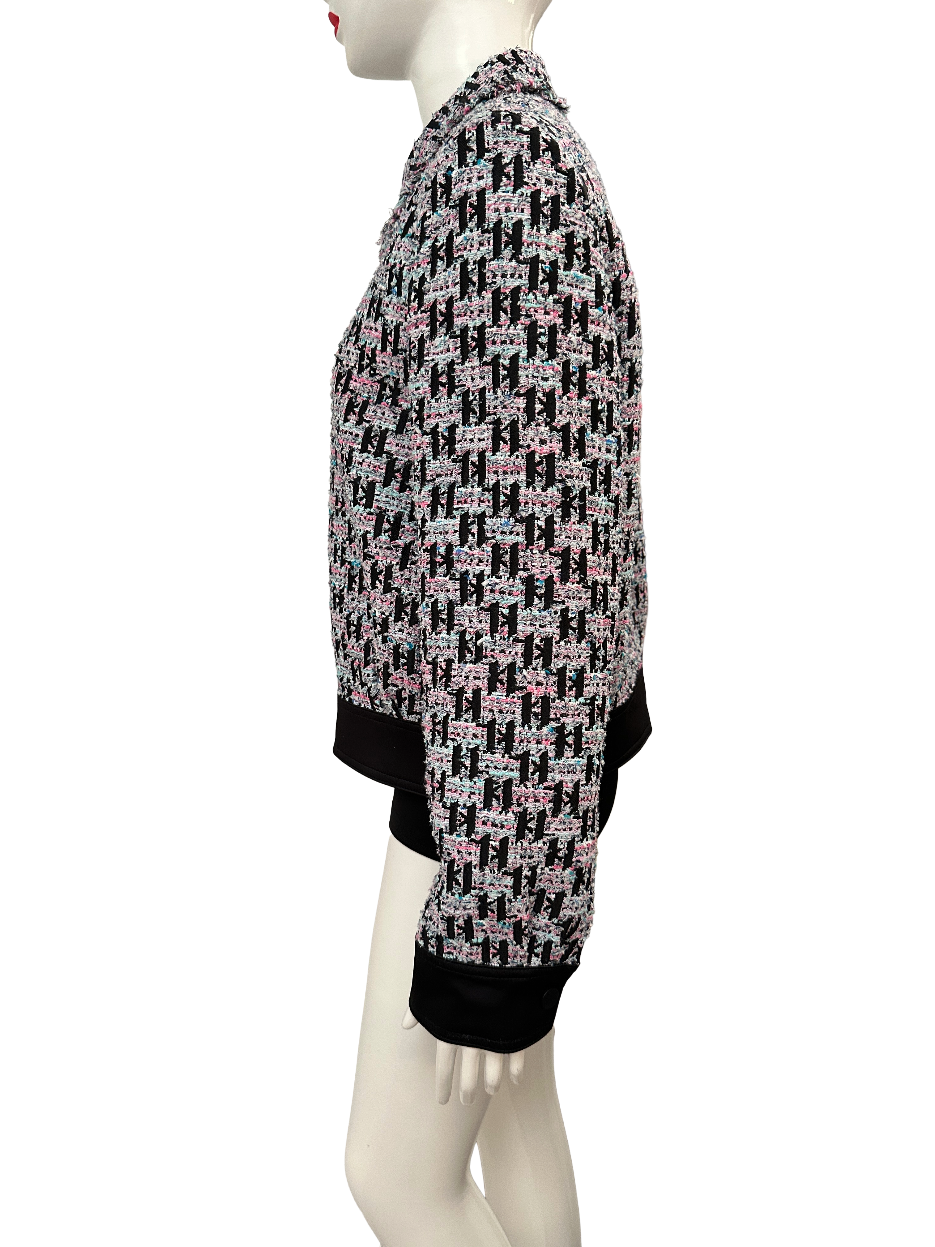 Karl Lagerfeld tweed biker jacket - size 38