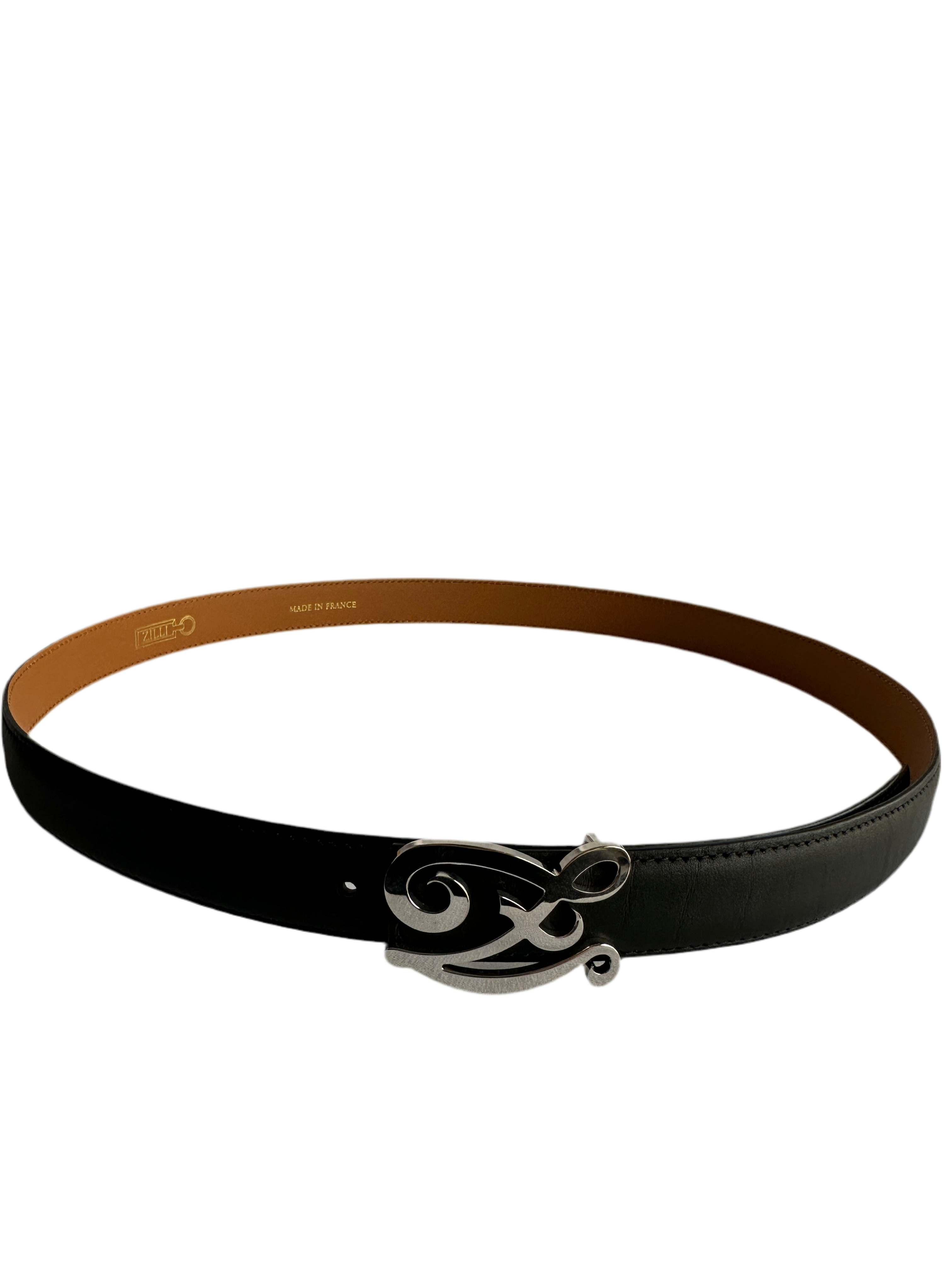 Zilli black leather belt