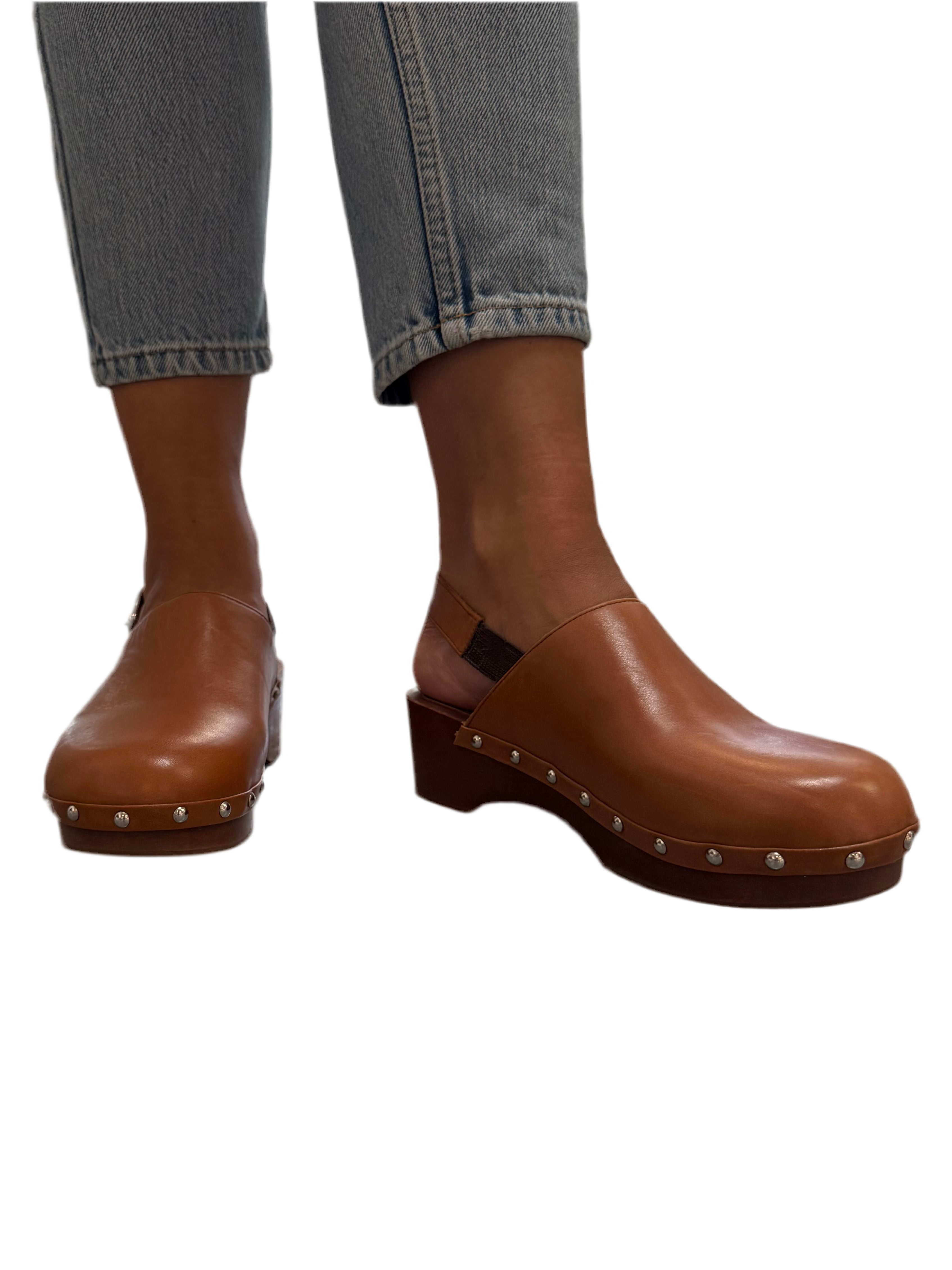 Roseanna brown leather Mary clogs - size 39