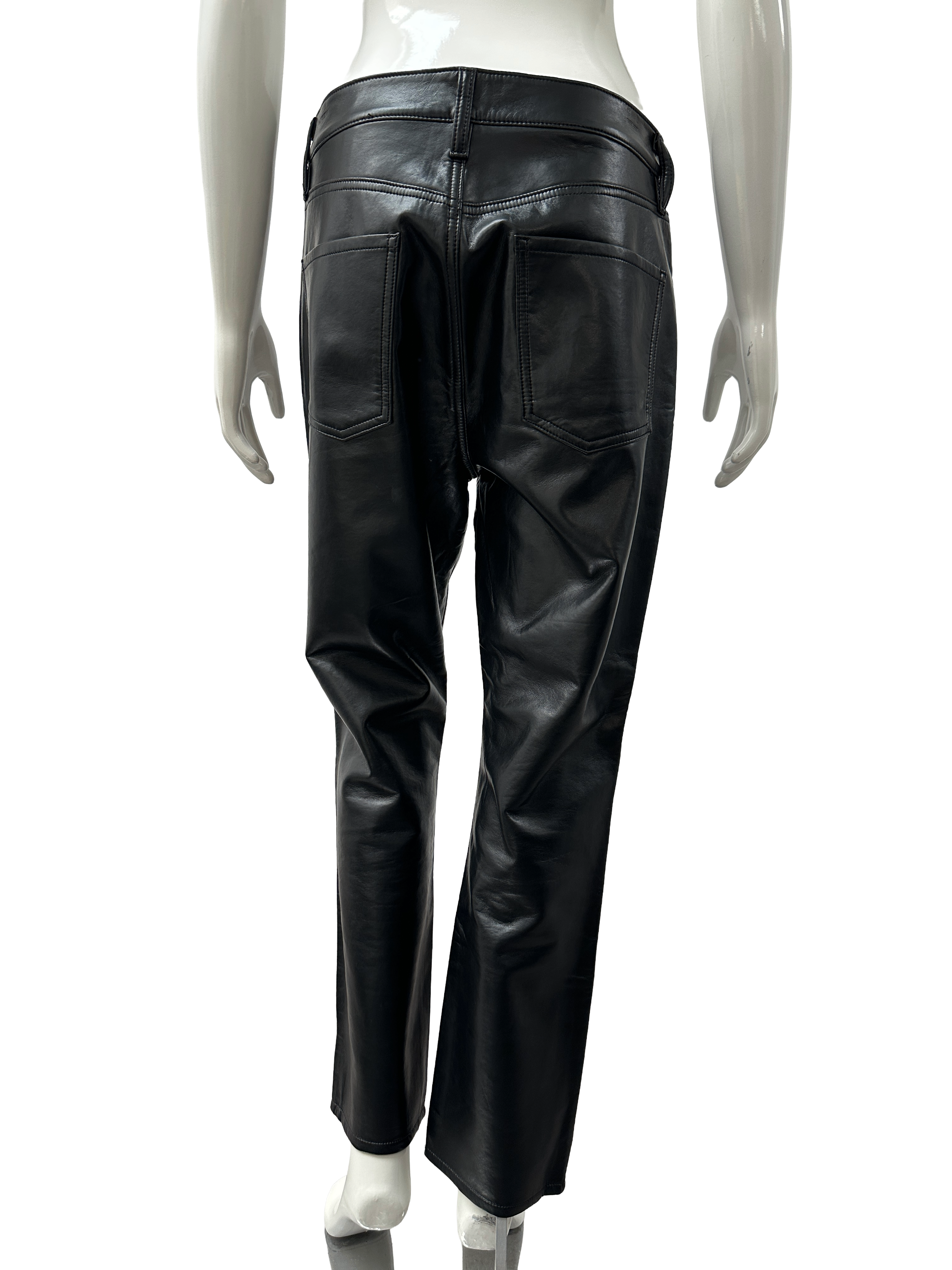 Citizens of Humanity Jolene black leather straight-leg pants - size 28
