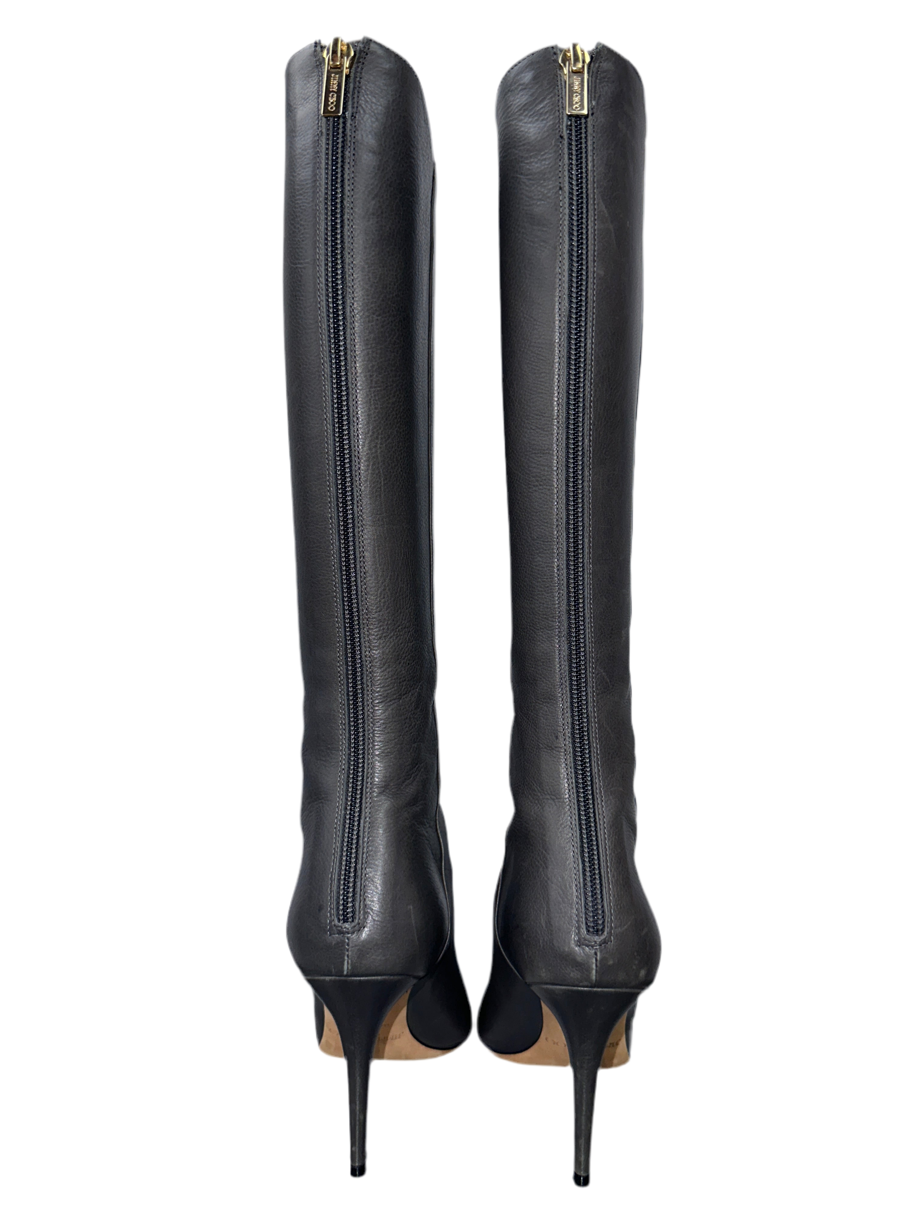 Jimmy Choo Glynn grainy calf leather boots - size 36.5