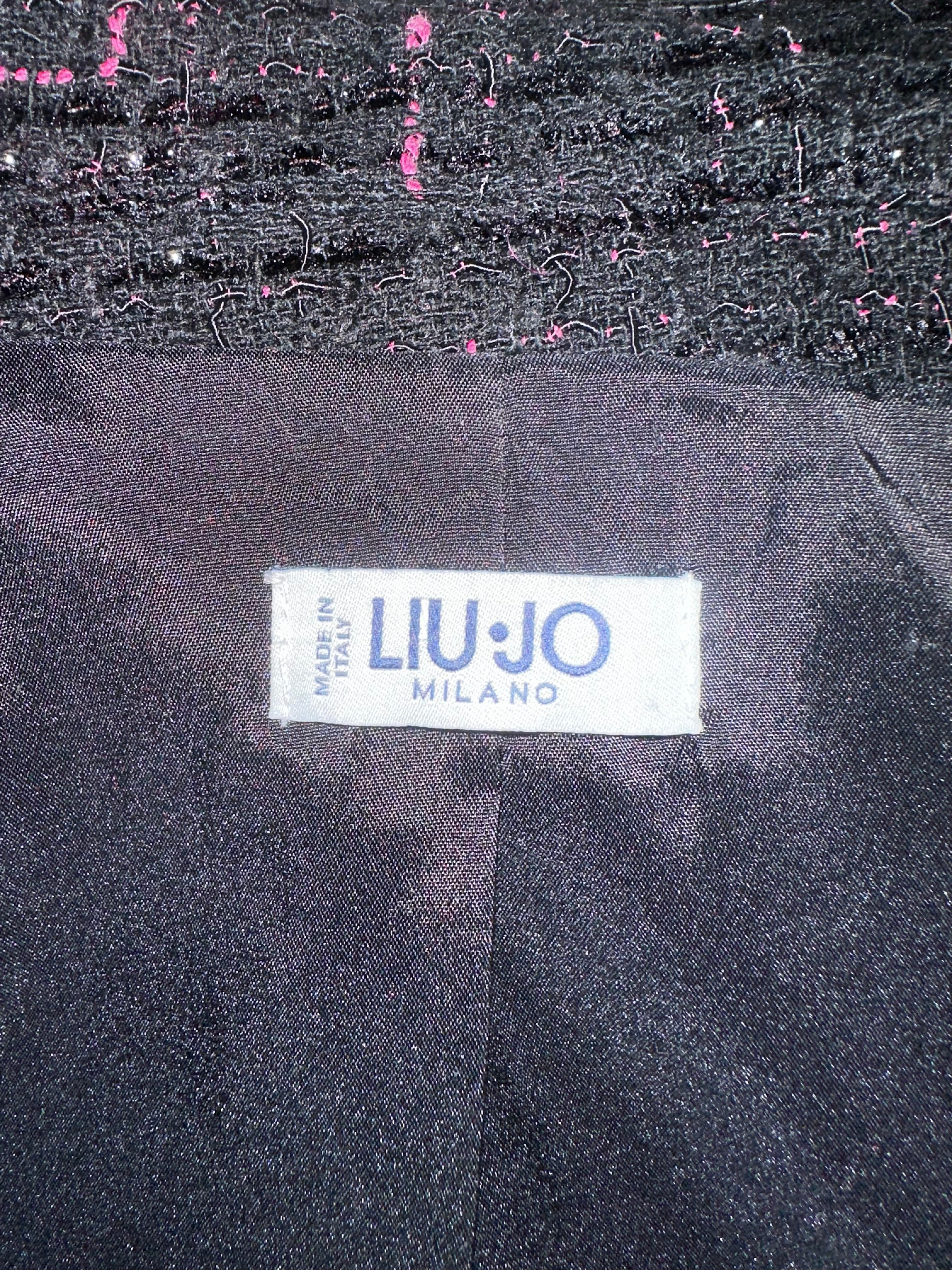 Liu.Jo tweed effect jacket with imitation leather detail - size 34
