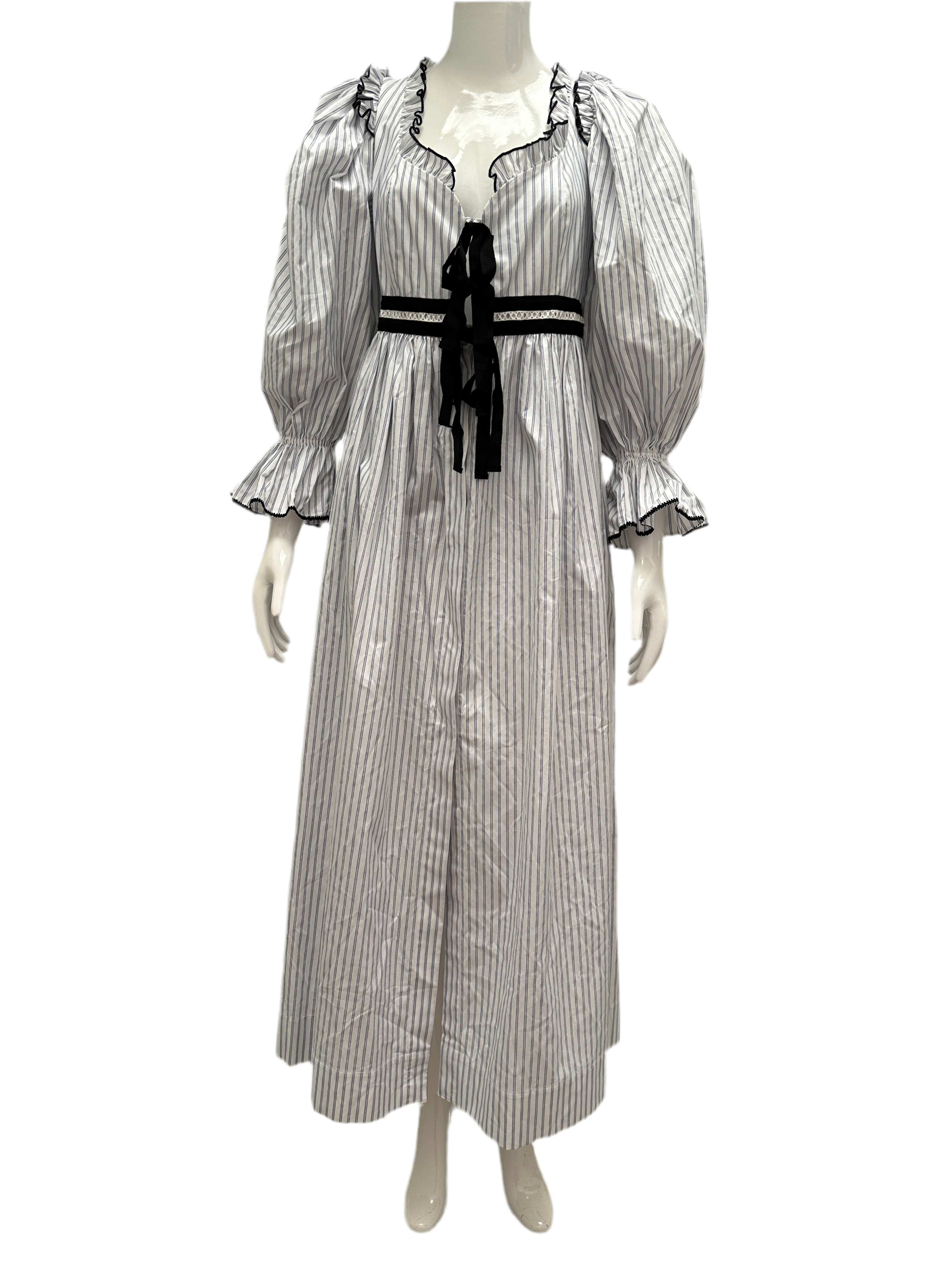Lug Von Siga white dress with blue stripes - size 38