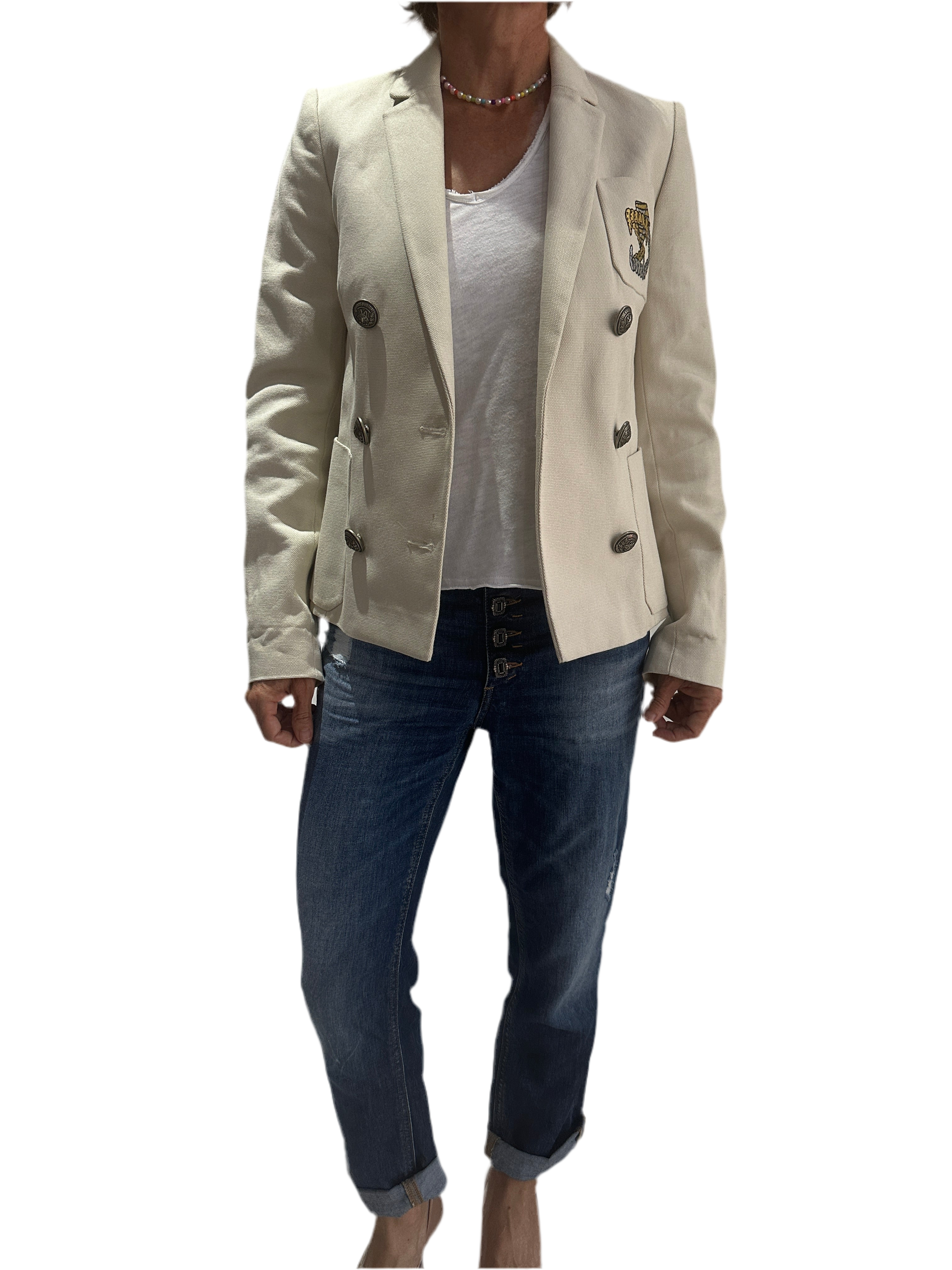 Zadig&Voltaire cream volcan jacket - size 34