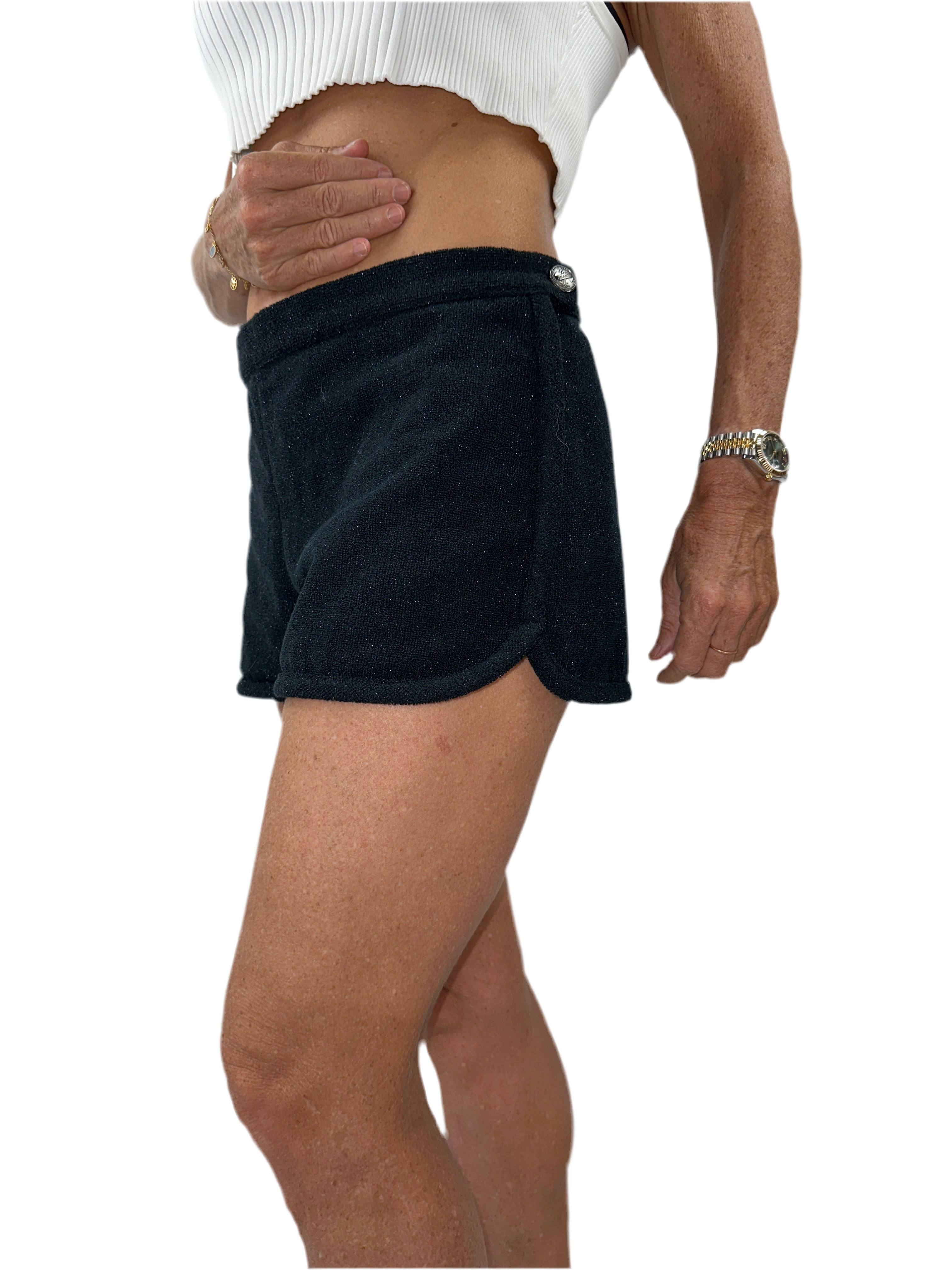 Chanel black sequin shorts - size 36