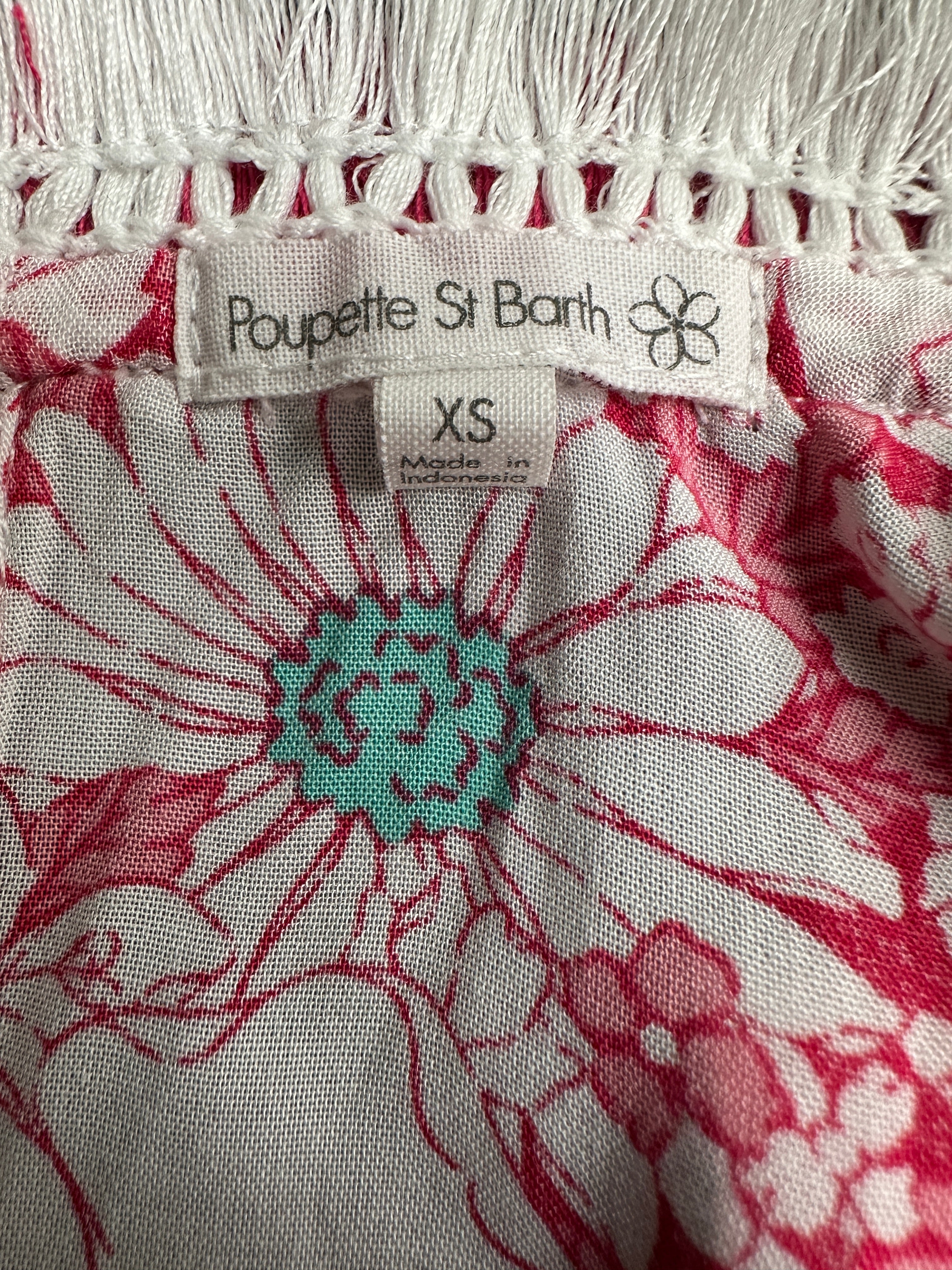 Poupette St Barth pink floral smocked playsuit - size 34