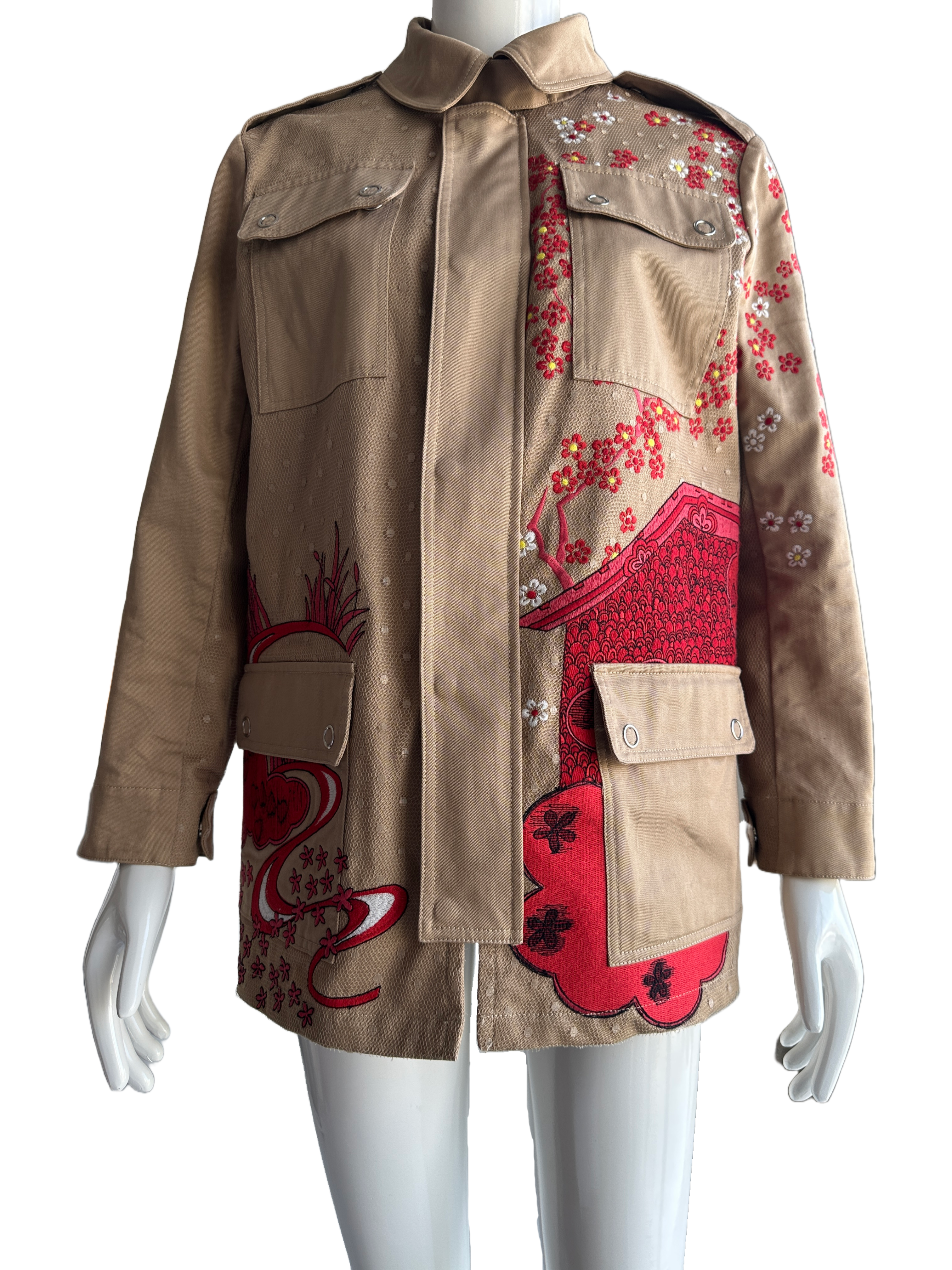 Red Valentino embroidered pea jacket - size 40