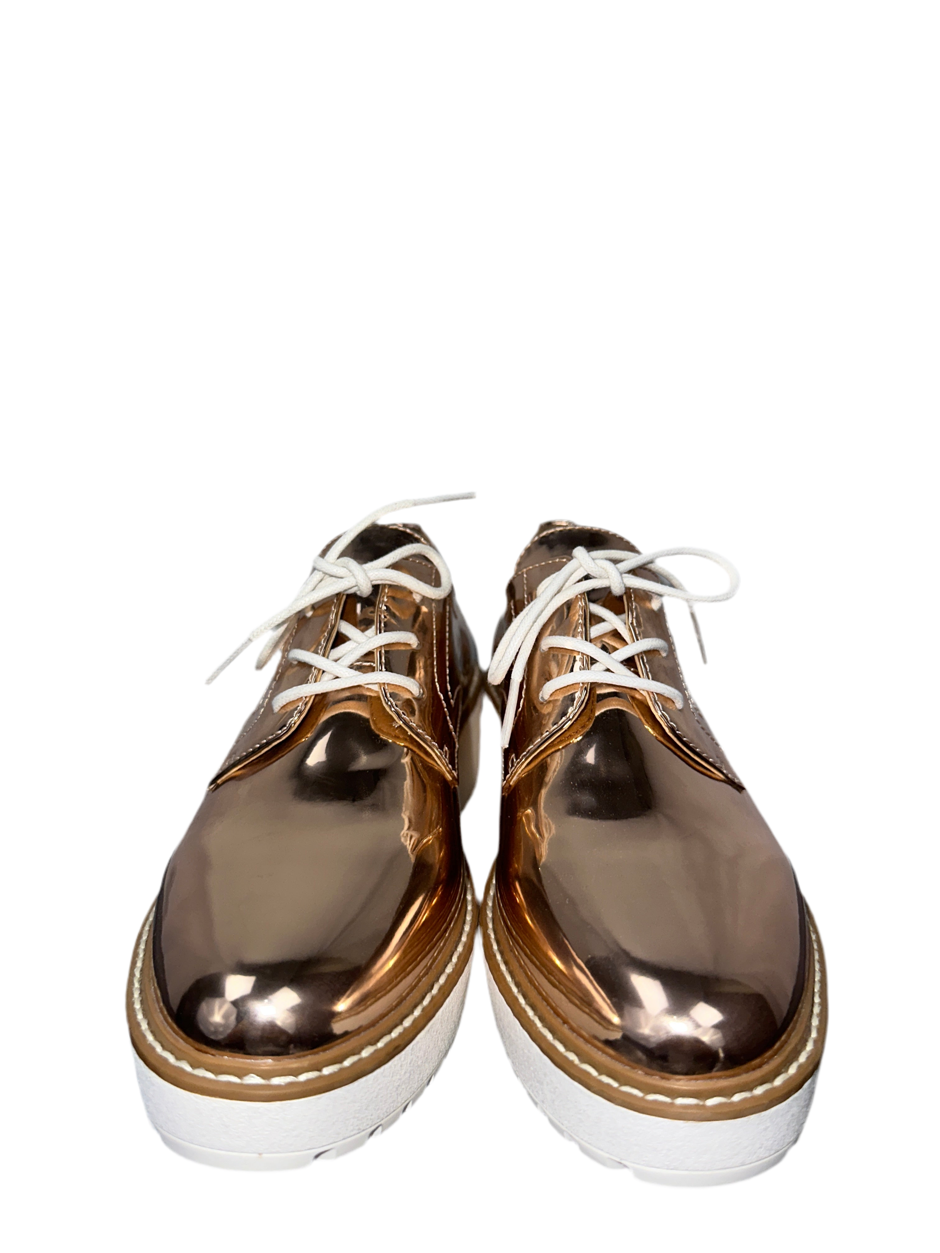 DKNY rose gold derbies with laces and white sole - size 37.5