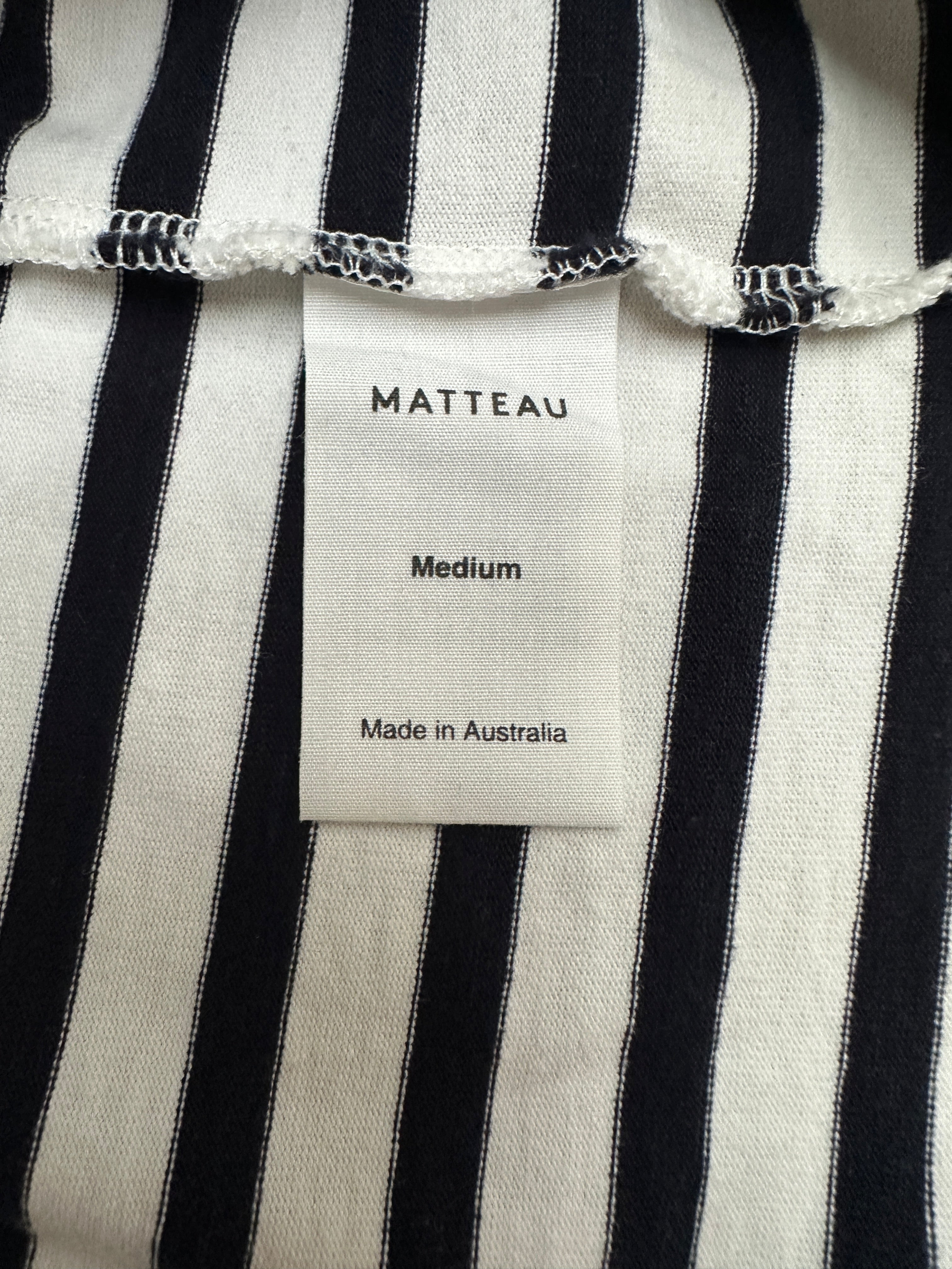 Matteau striped cotton long sleeve top - size M