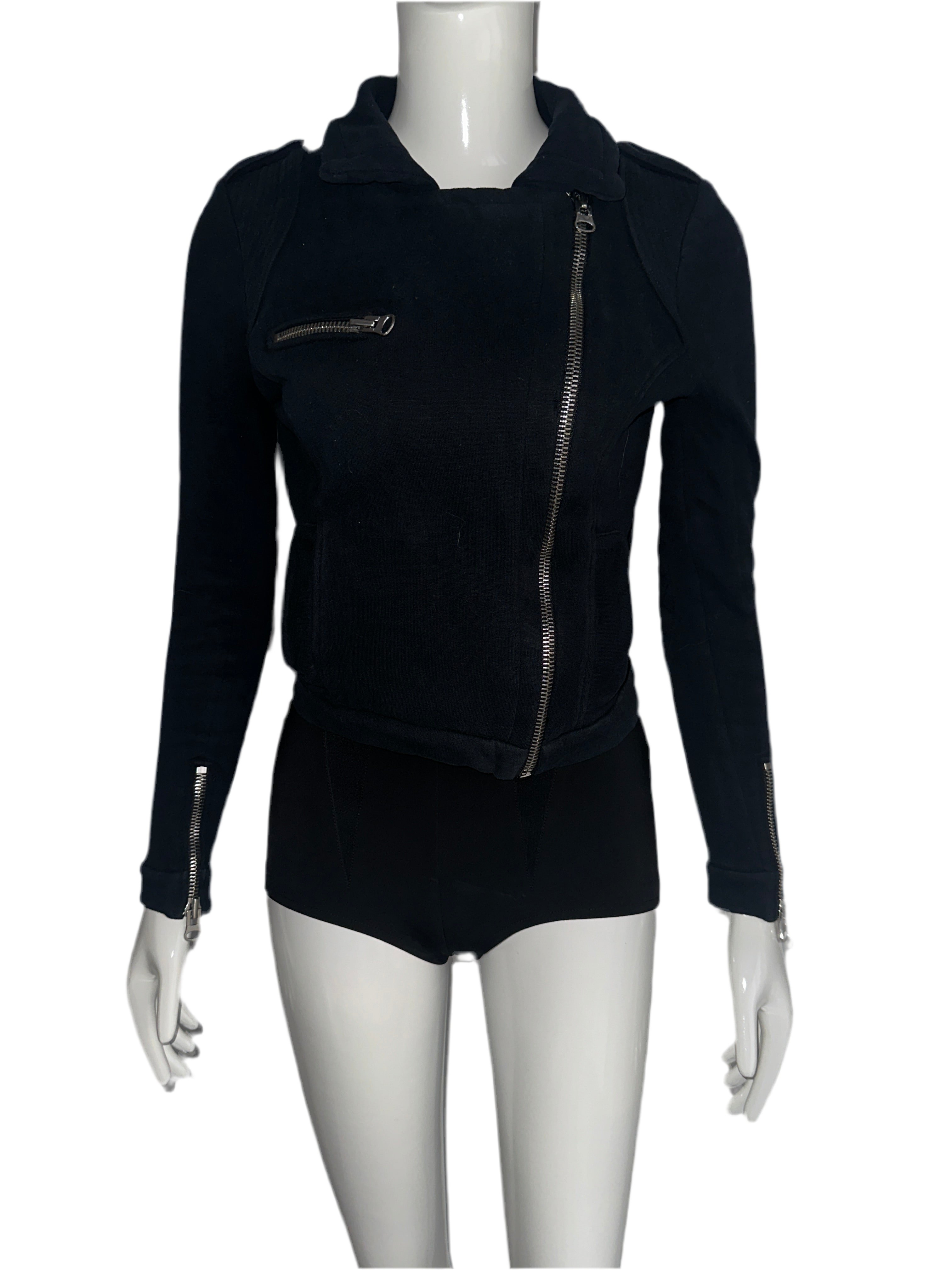 Sandro black jacket with zippers - size 36
