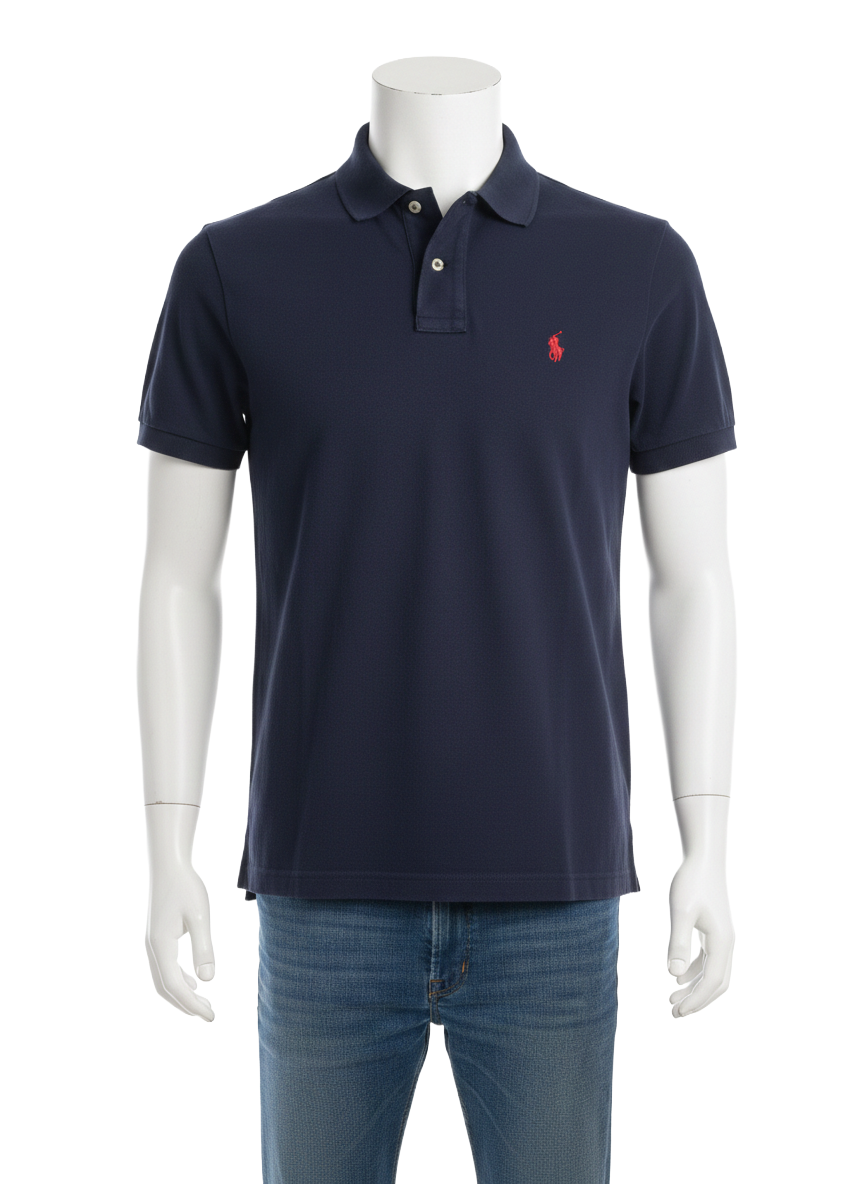 Polo Ralph Lauren navy custom slim fit polo shirt - size L