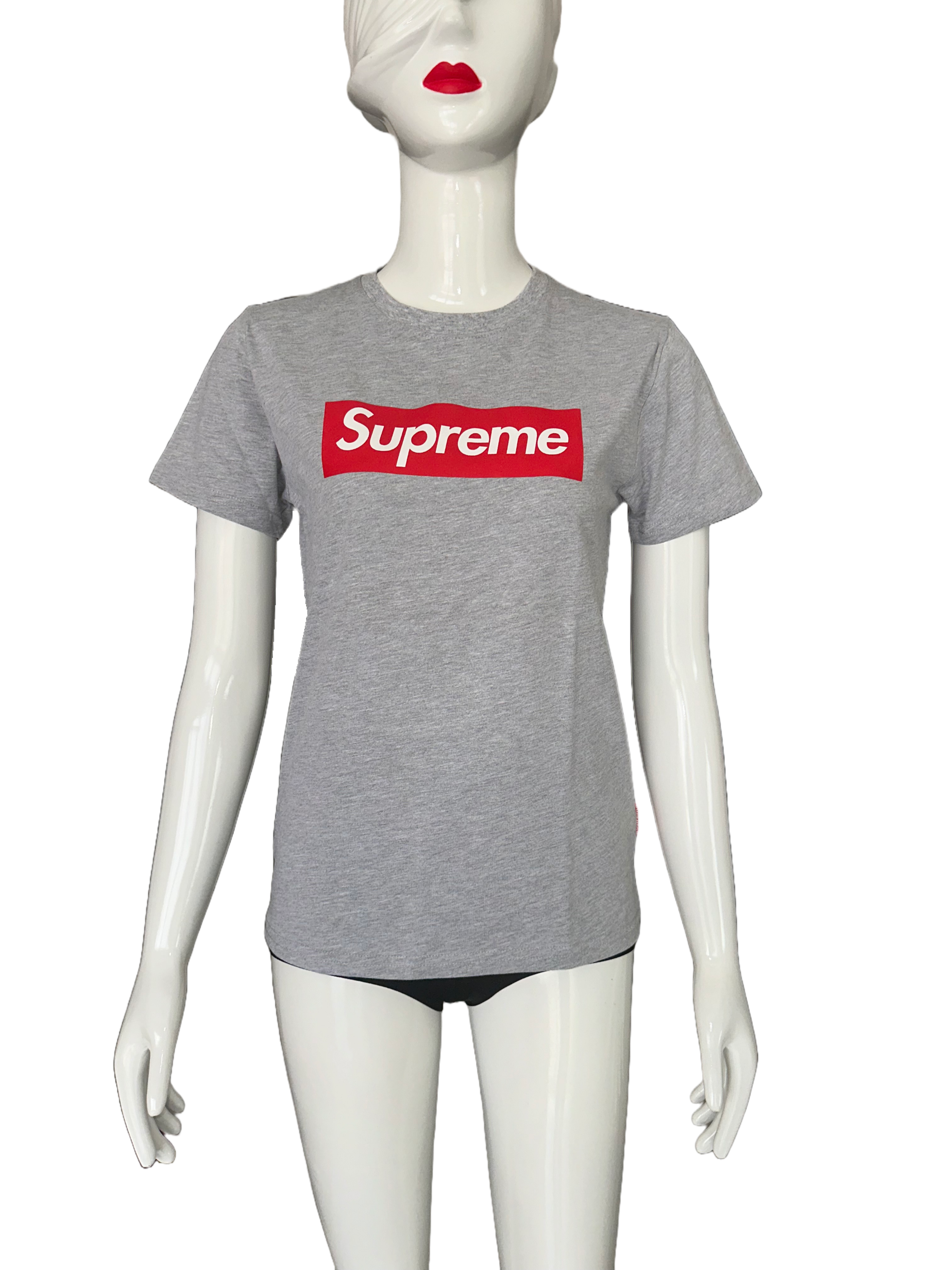 Supreme grey tee shirt with logo - size 32