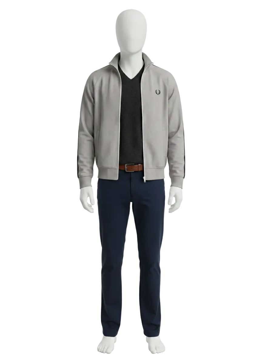 Fred Perry taupe zip-up track jacket - size M