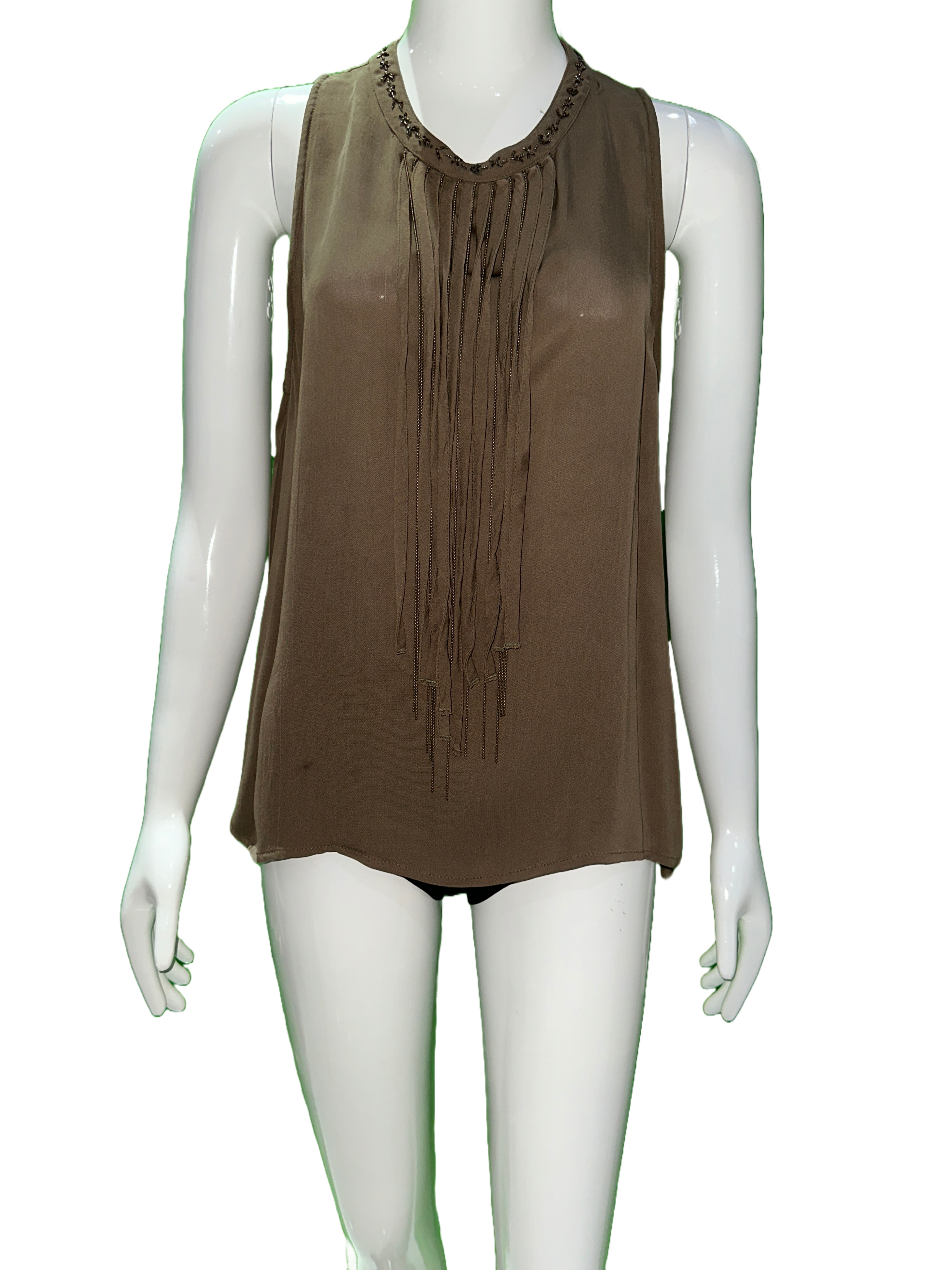 IKKS brown fringe top - size 38