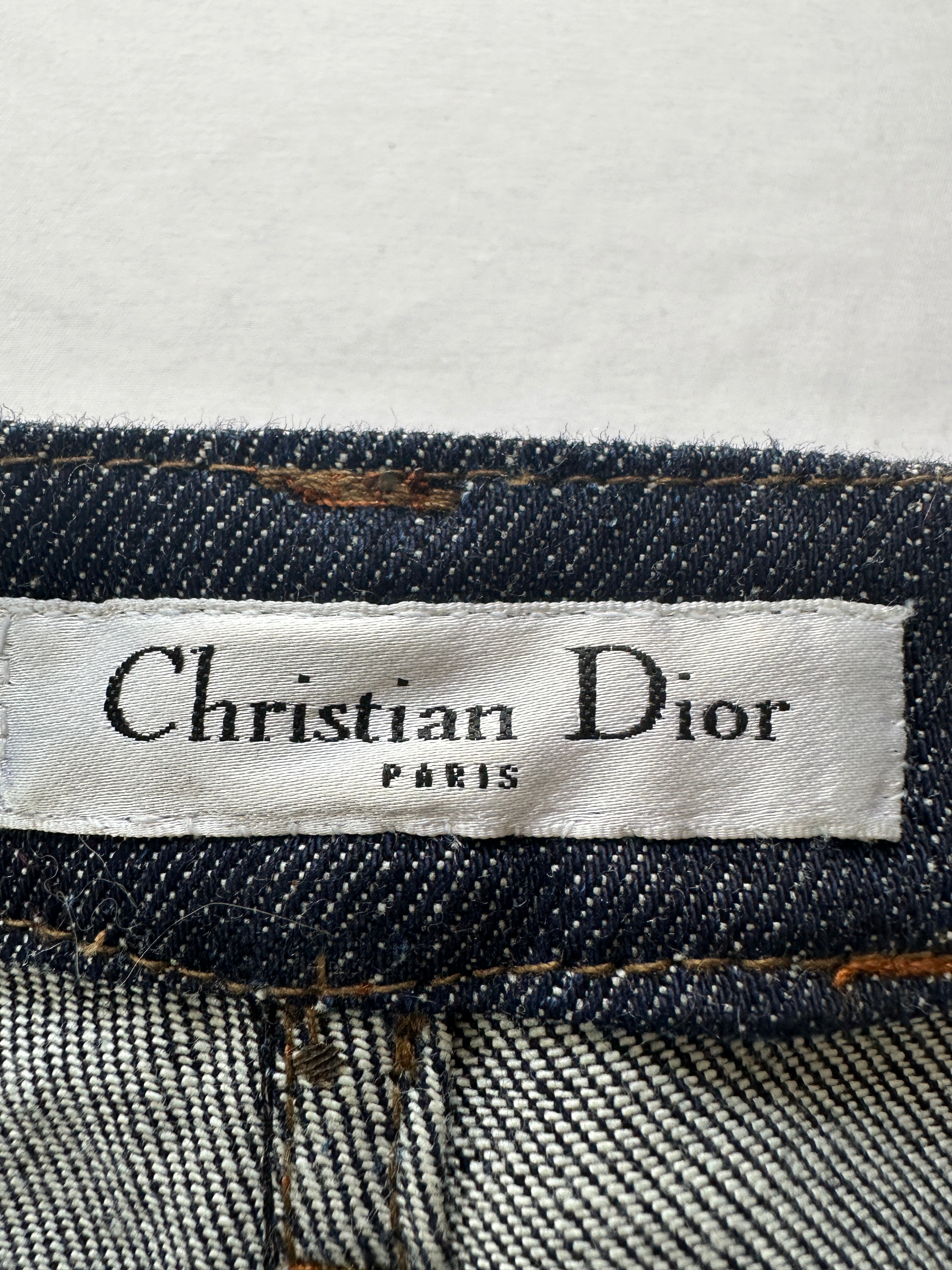 Dior straight-leg denim pants with stone detail on back pocket - size 36