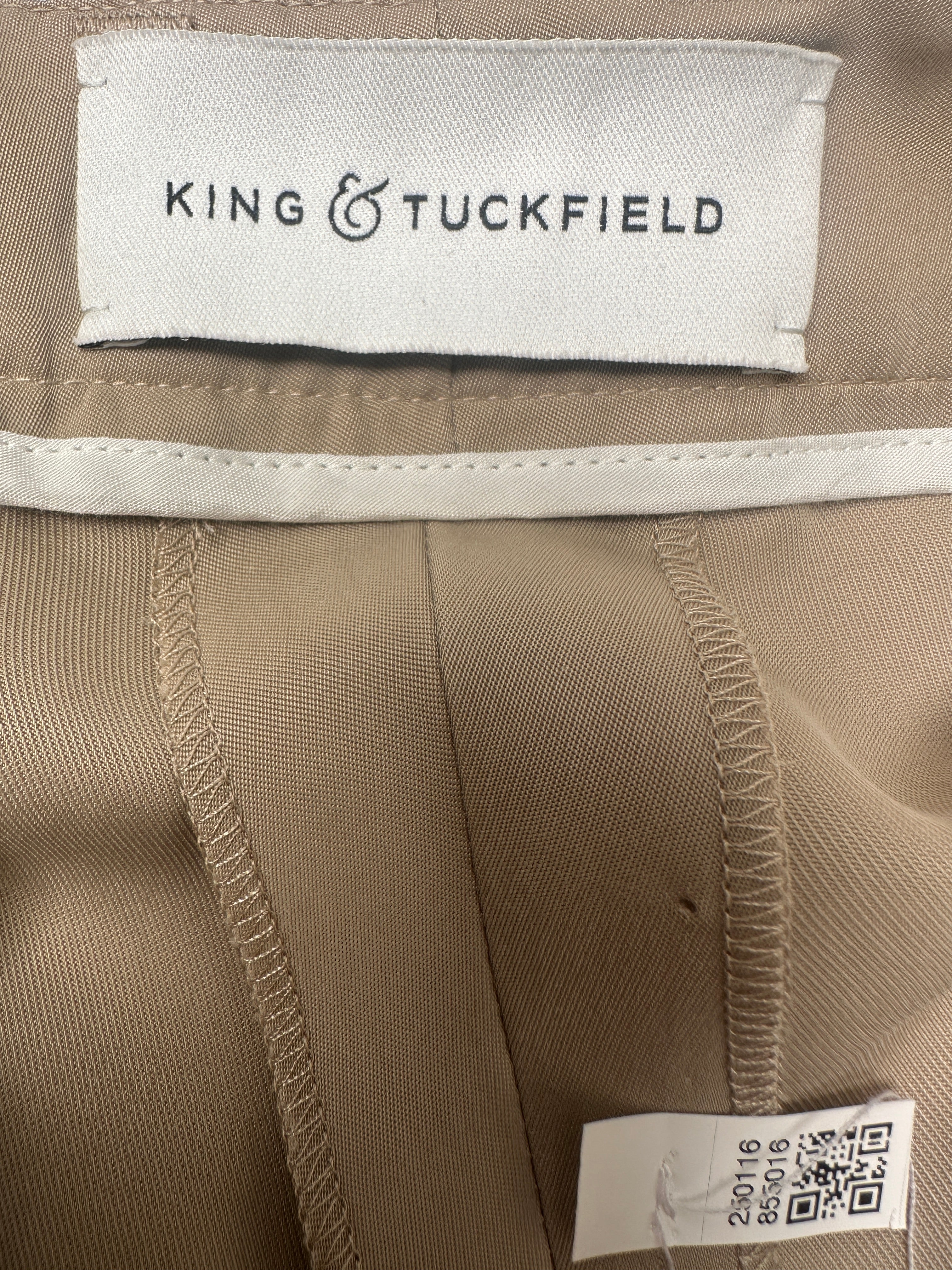 King & Tuckfield beige high-waist tailored trousers - size 38