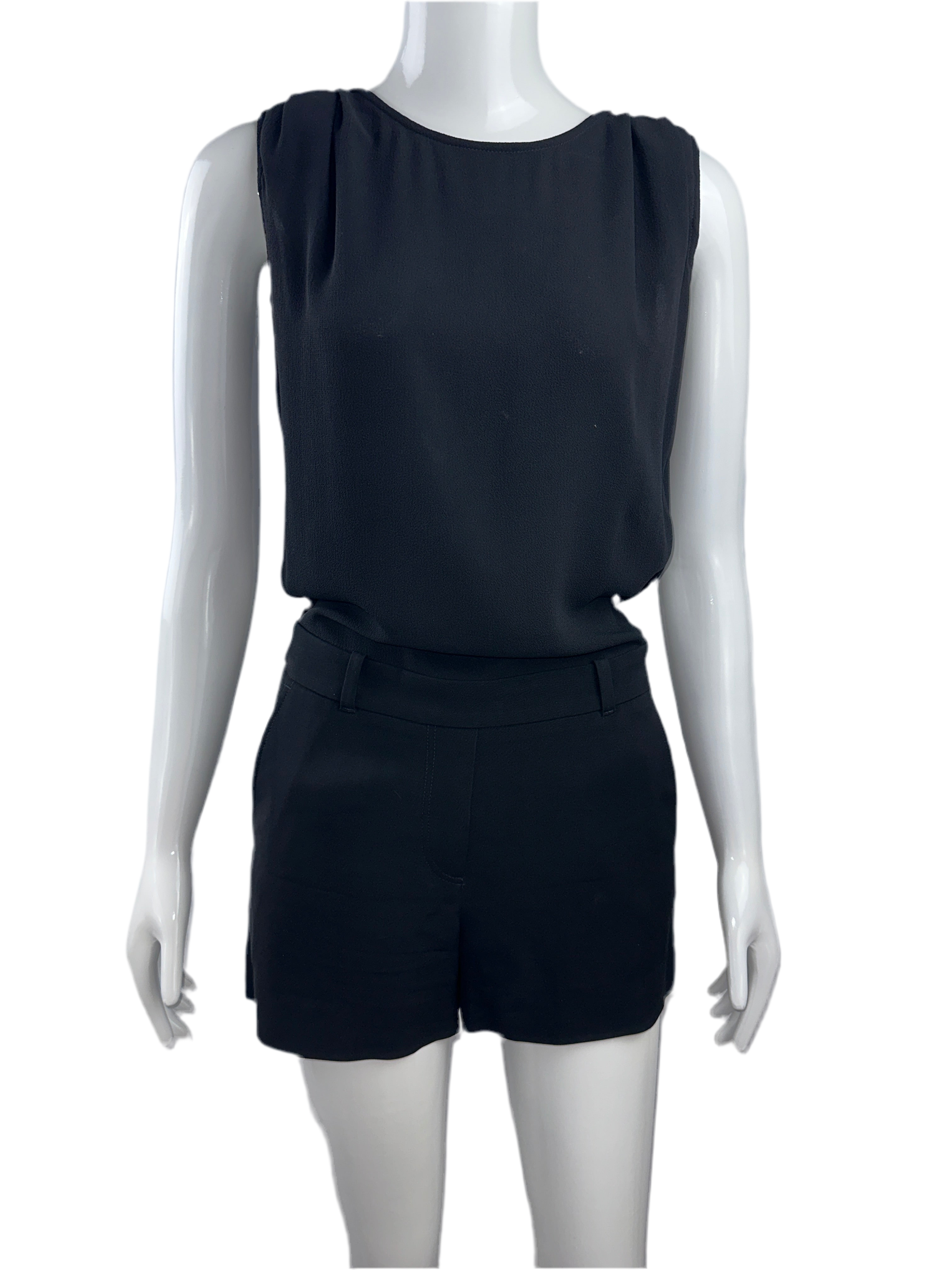 IKKS black short sleeveless jumpsuit with back opening - size 34