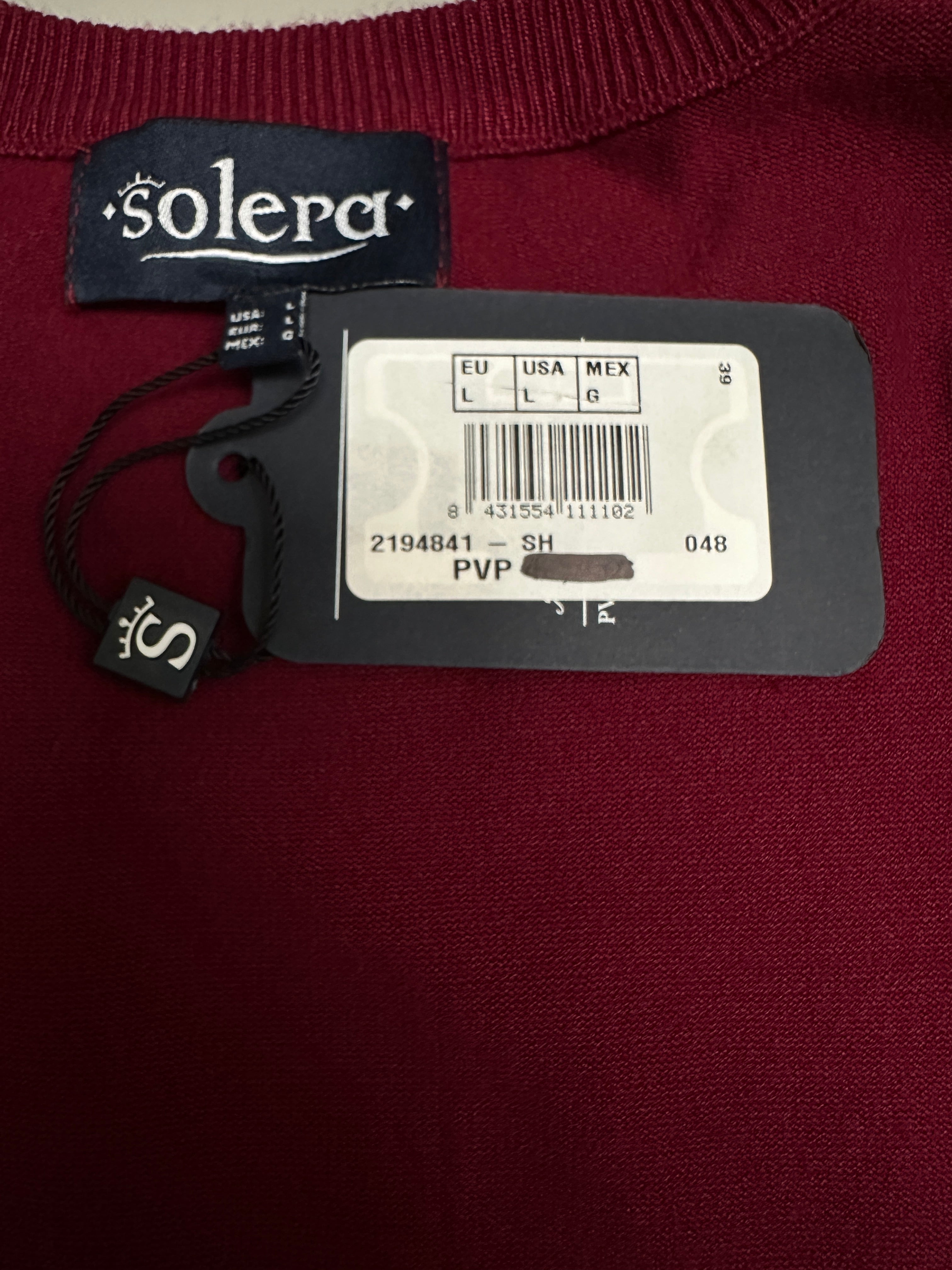 Solera burgundy crewneck knit sweater - size L