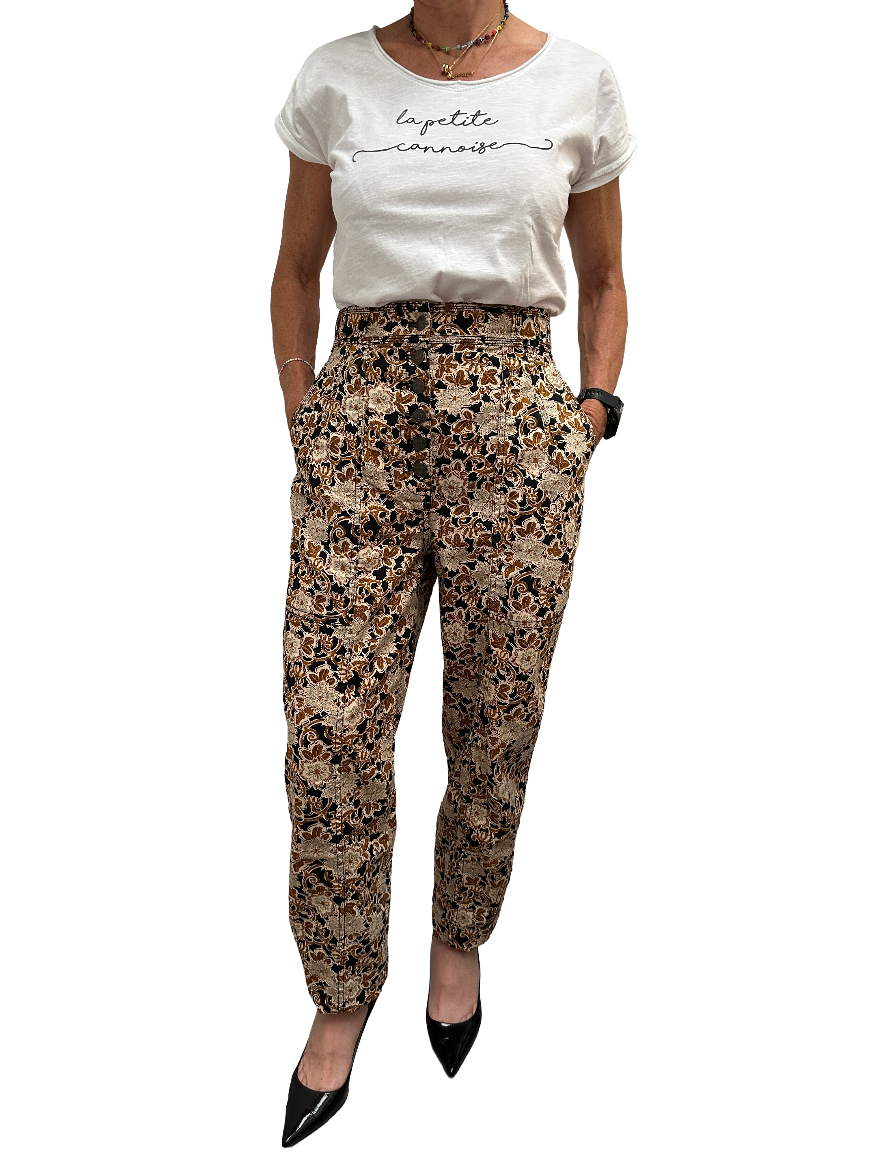 Ulla Johnson floral cotton trousers - size 38