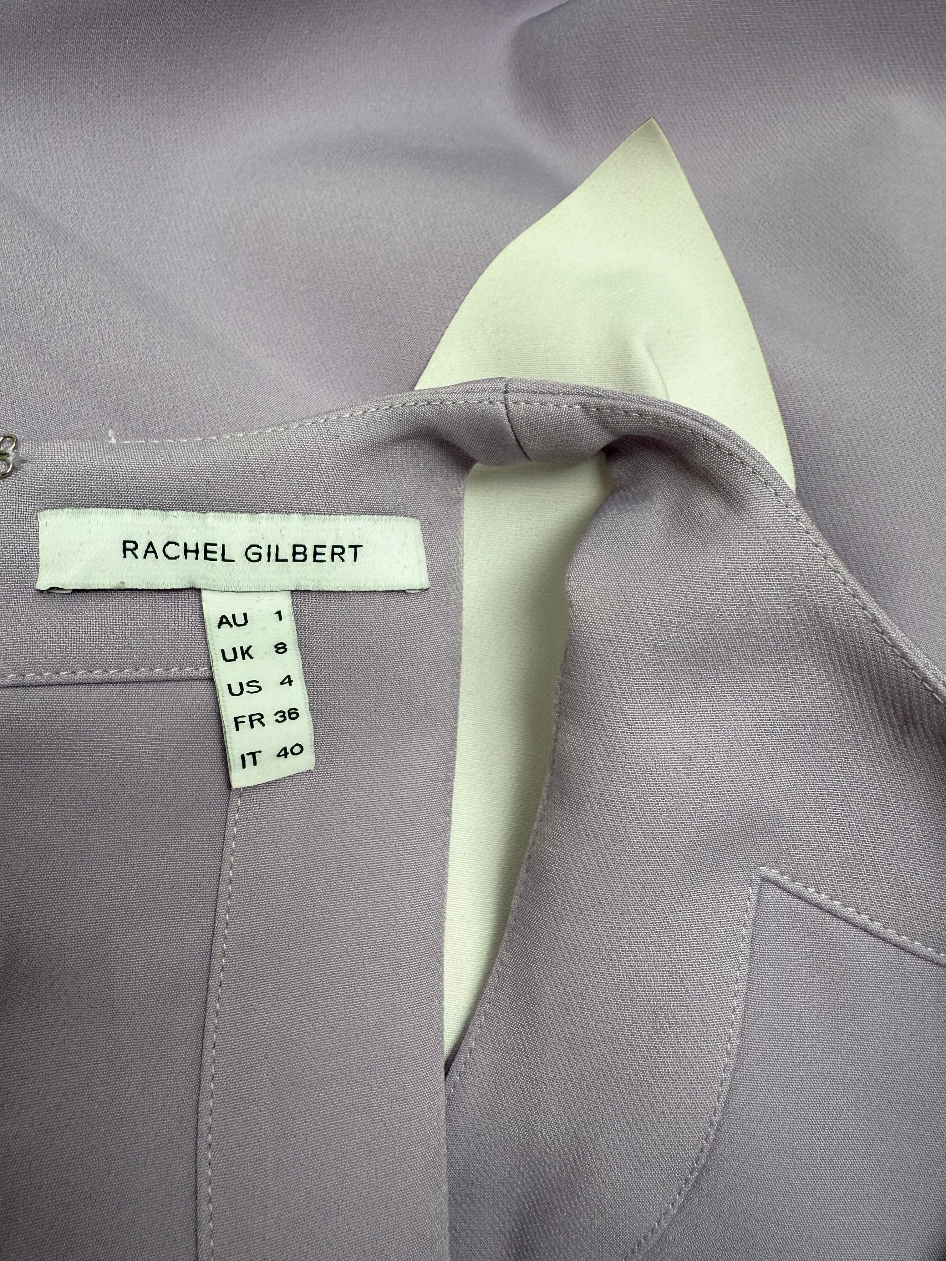 Rachel Gilbert draped sculptural gown lilac - size 36