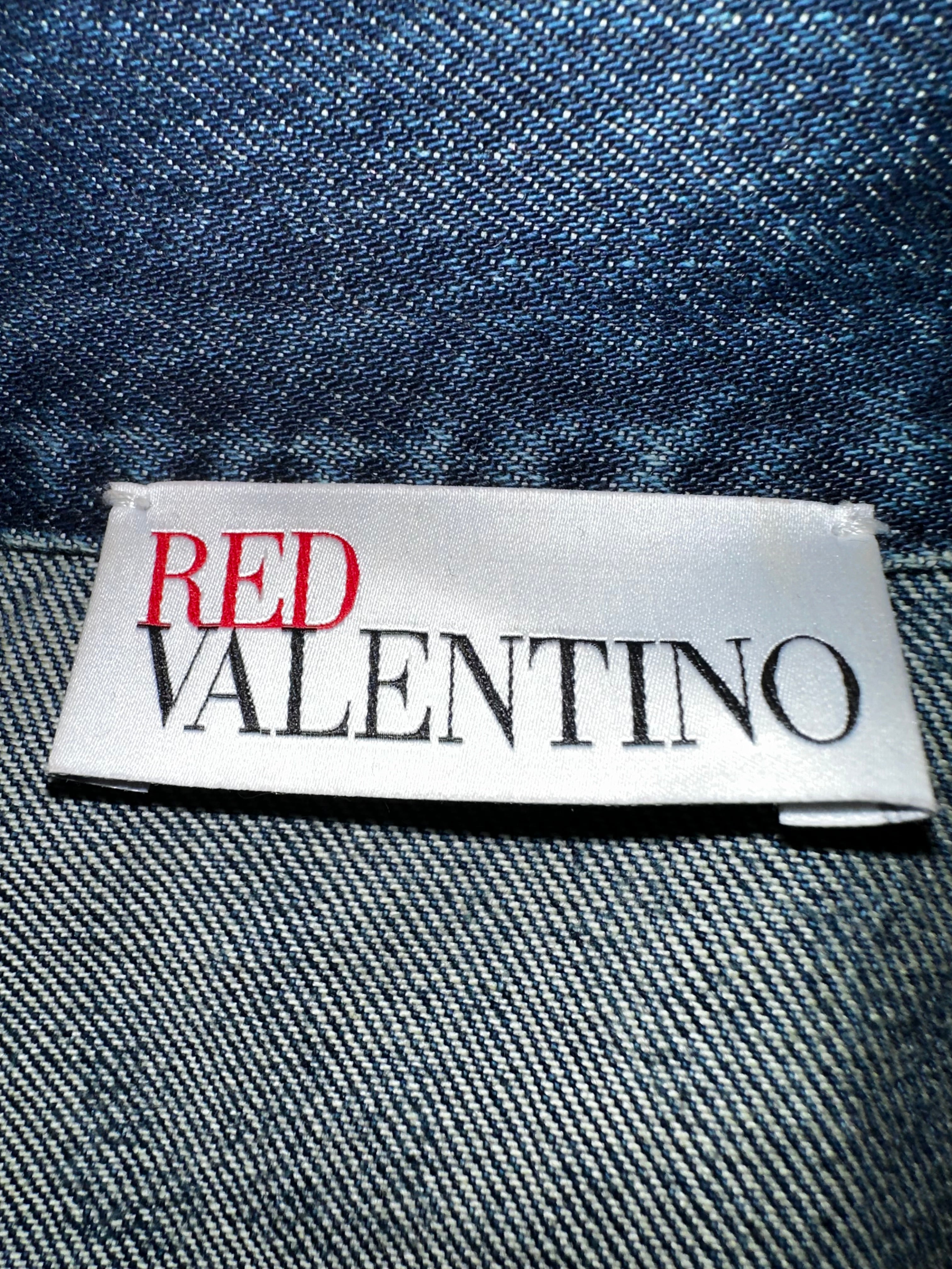 Red Valentino denim jacket with floral pattern - size 38