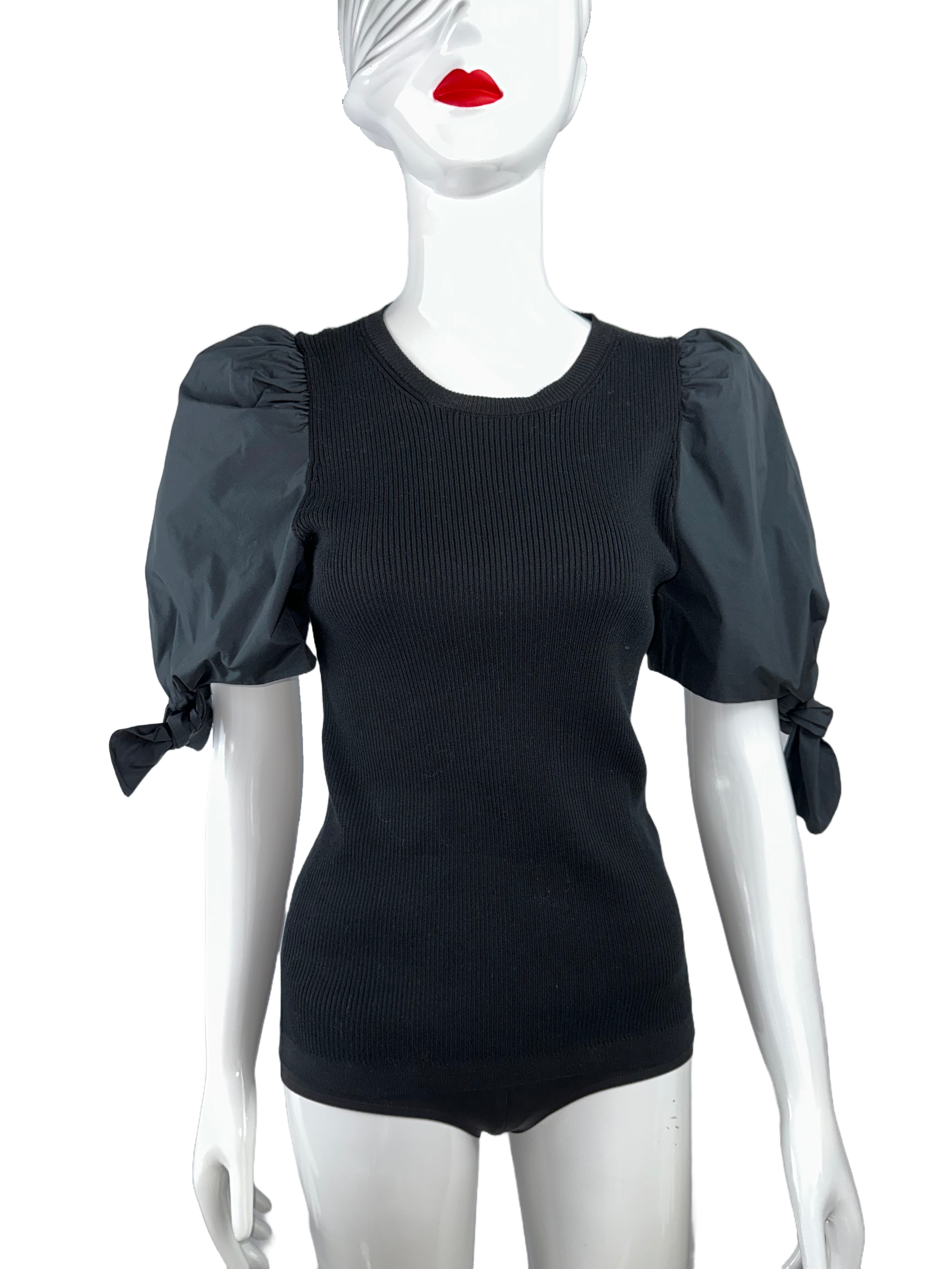 Red Valentino ruffle-sleeve T-shirt - size L