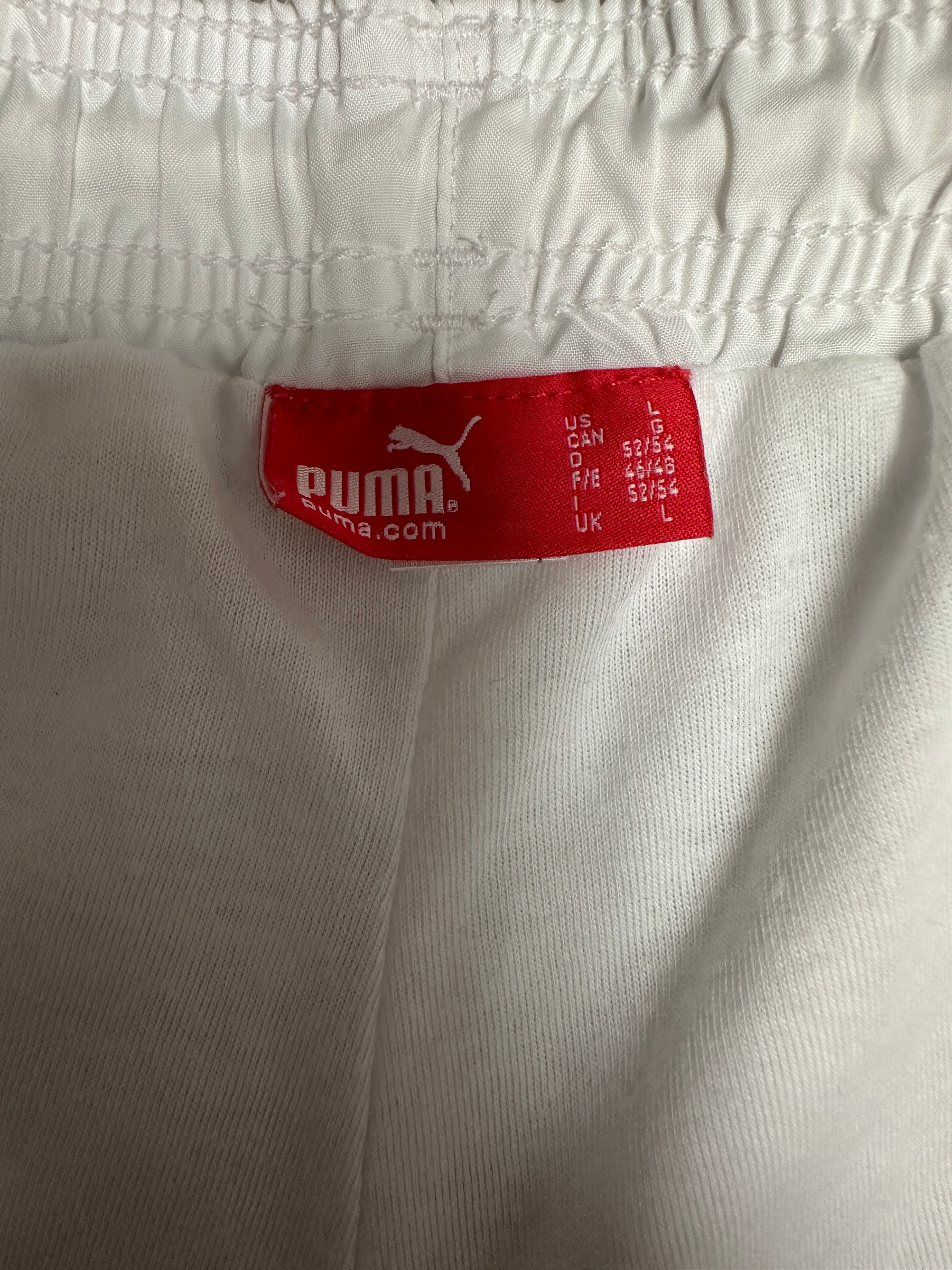 Puma white elasticated track pants - size L