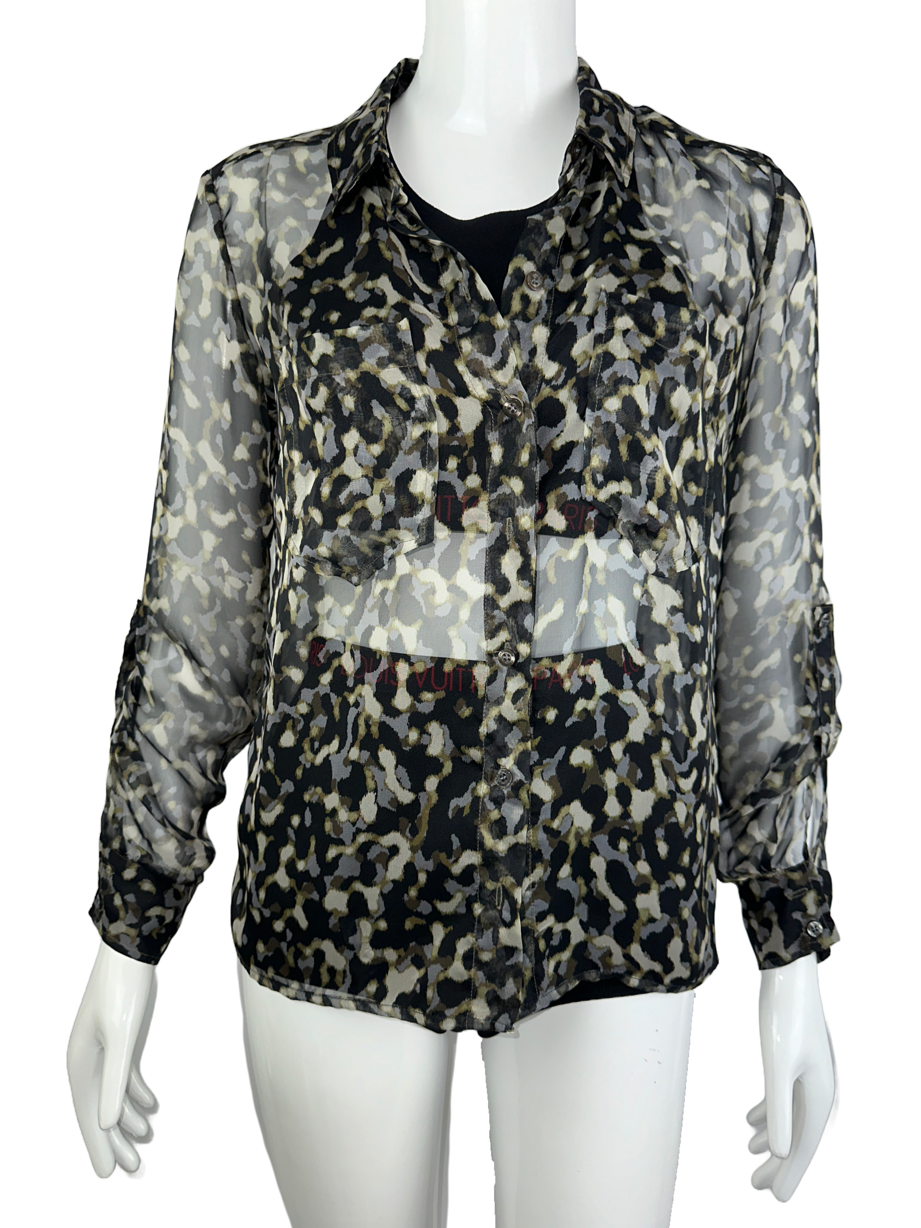 IKKS military-effect sheer blouse - size 34