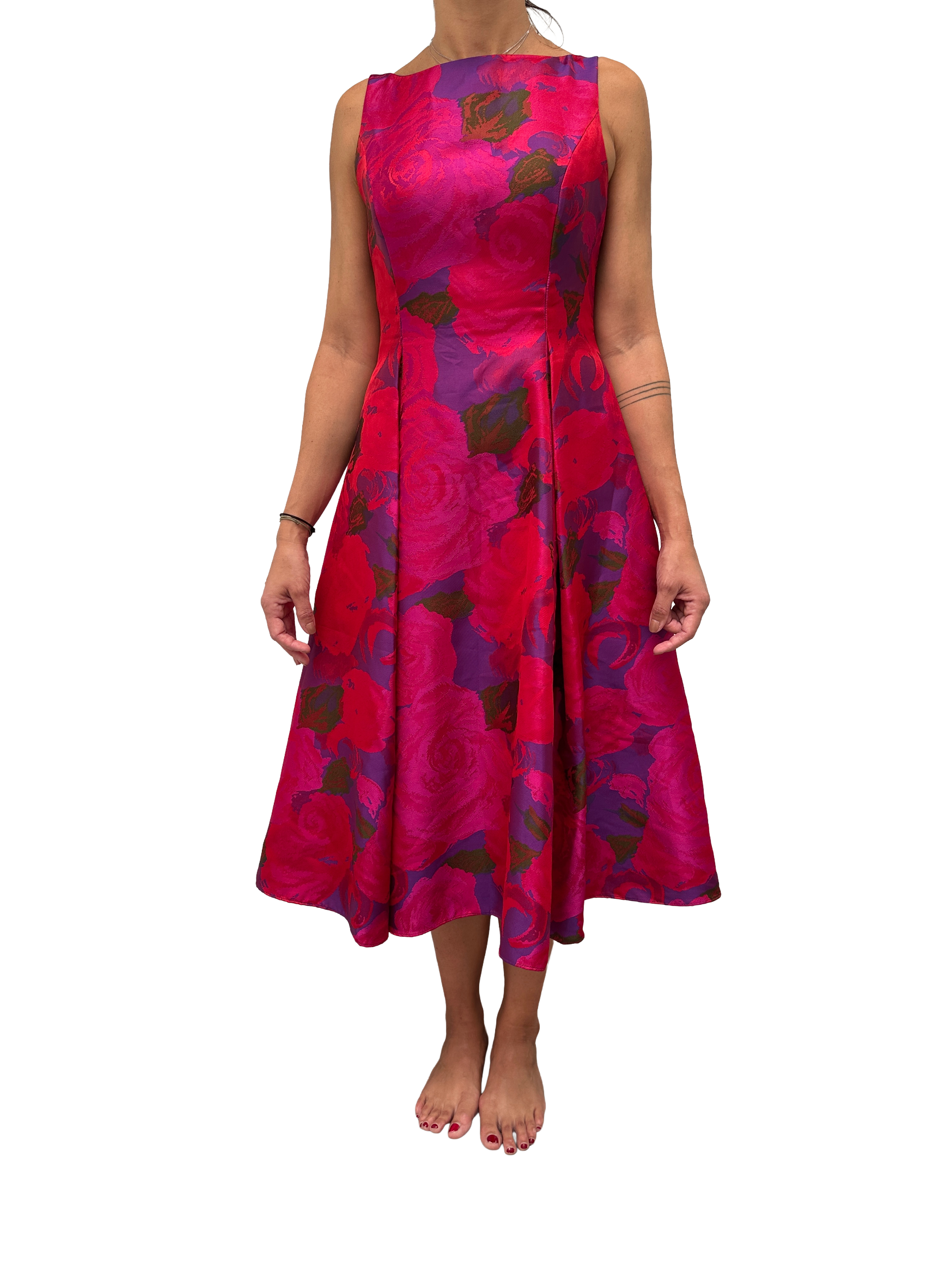 Adriana Papell pink-purple flower dress - size 42