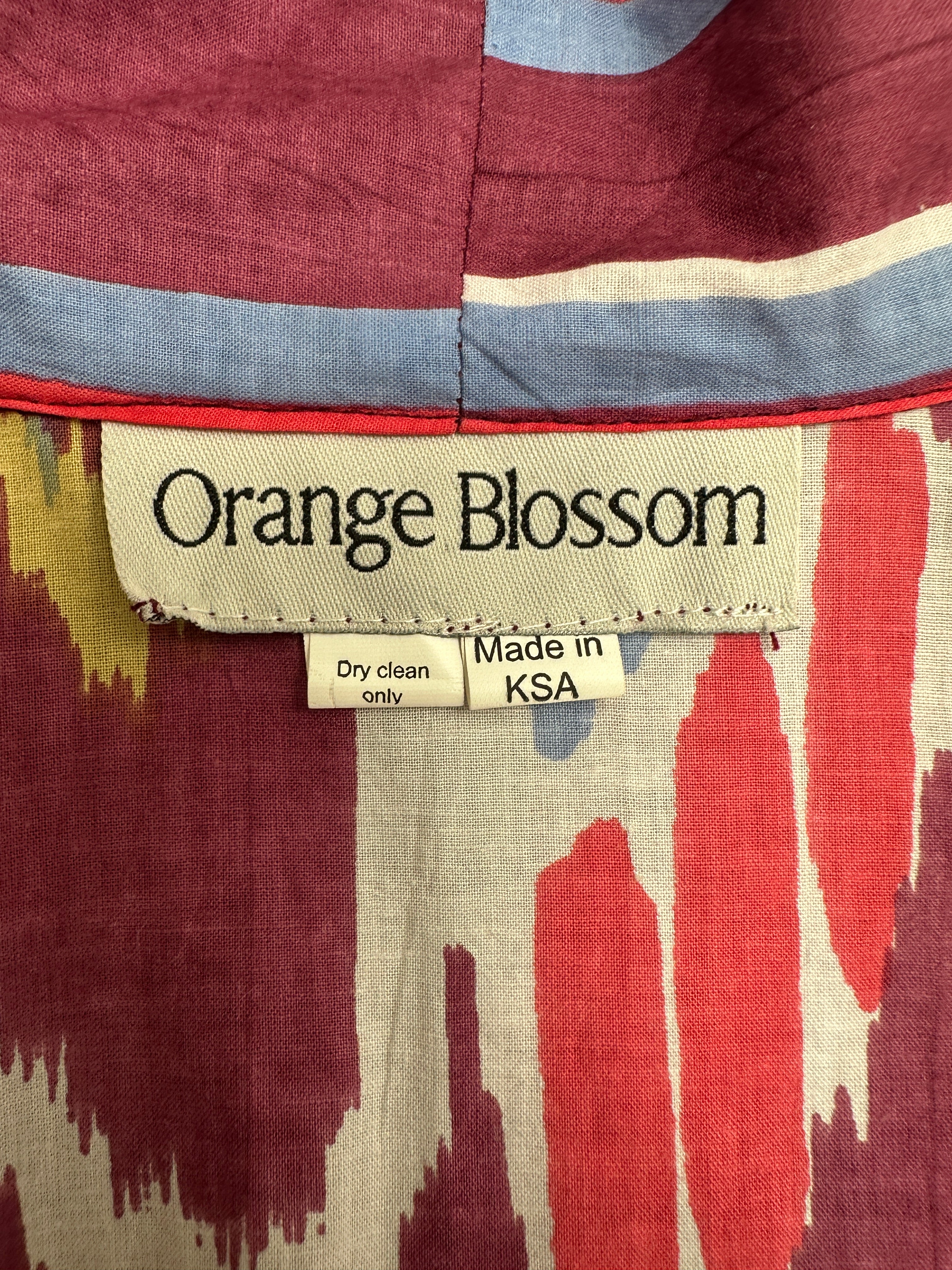 Orange blossom Ikat print oversized kaftan dress - size TU