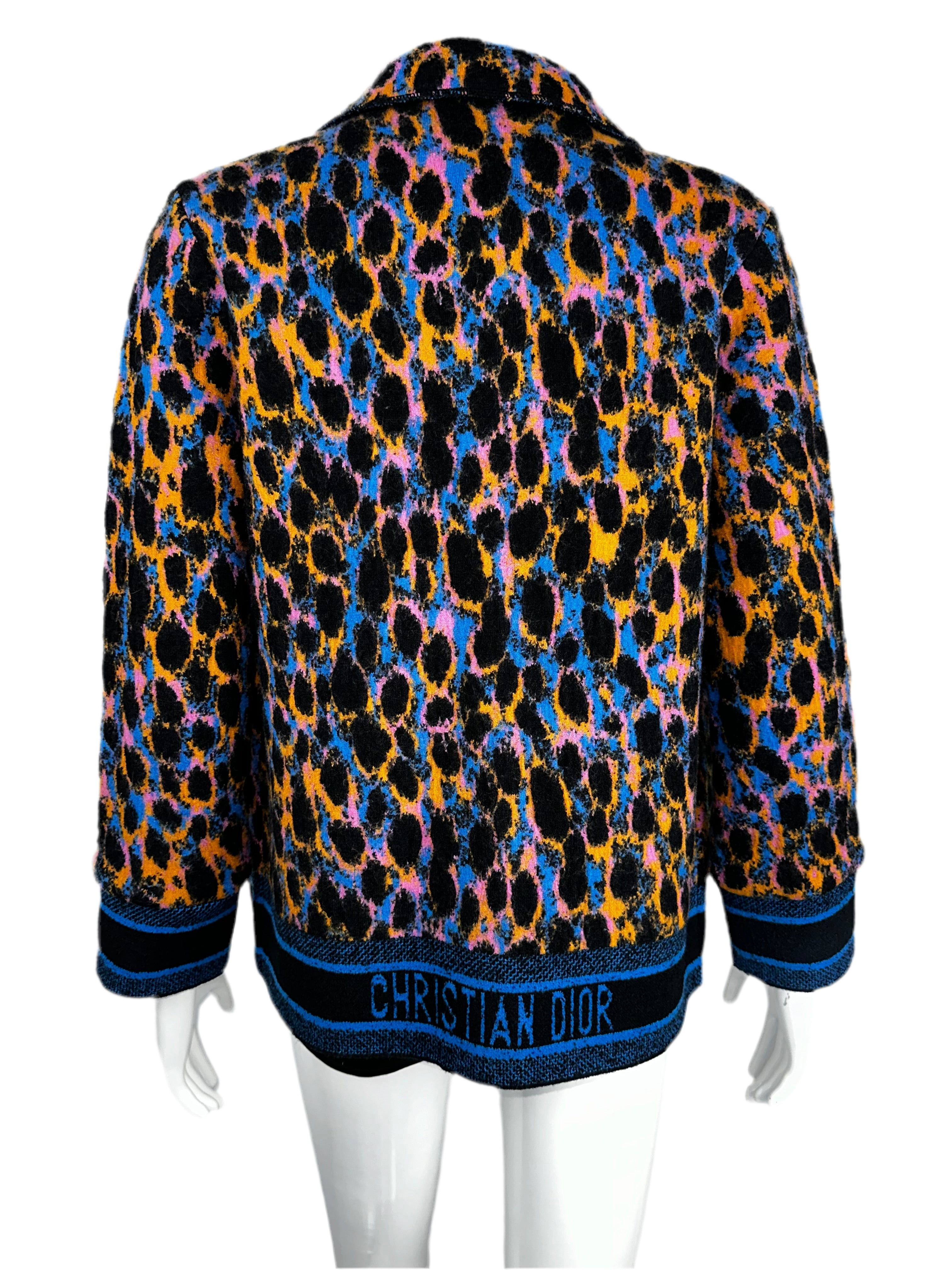 Dior multicolor leopard print jacket - size 34
