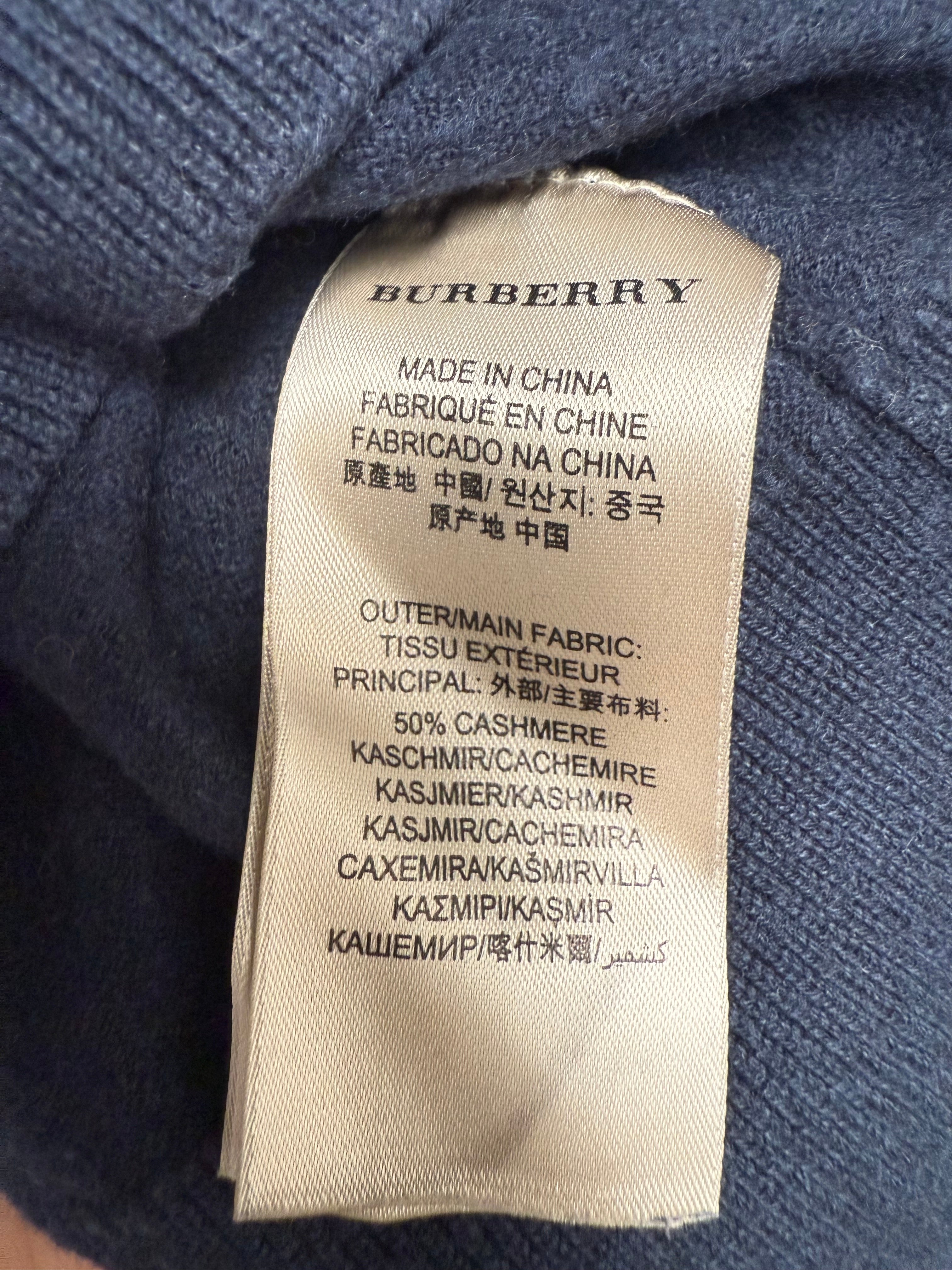 Burberry navy blue cashmere blend sweater - size XL