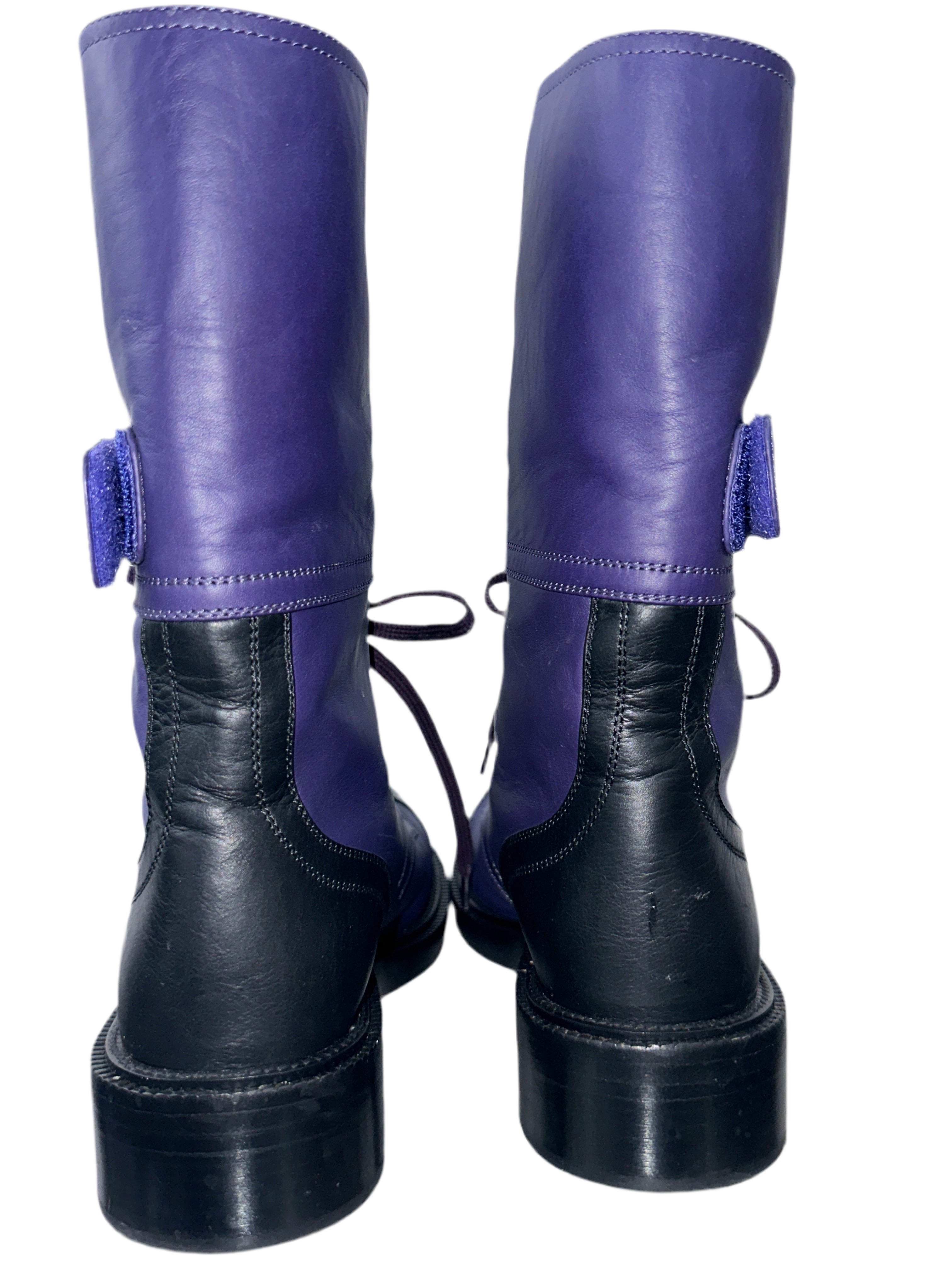 Chanel Fall winter 2022/2023 purple lace up boots - size 36.5