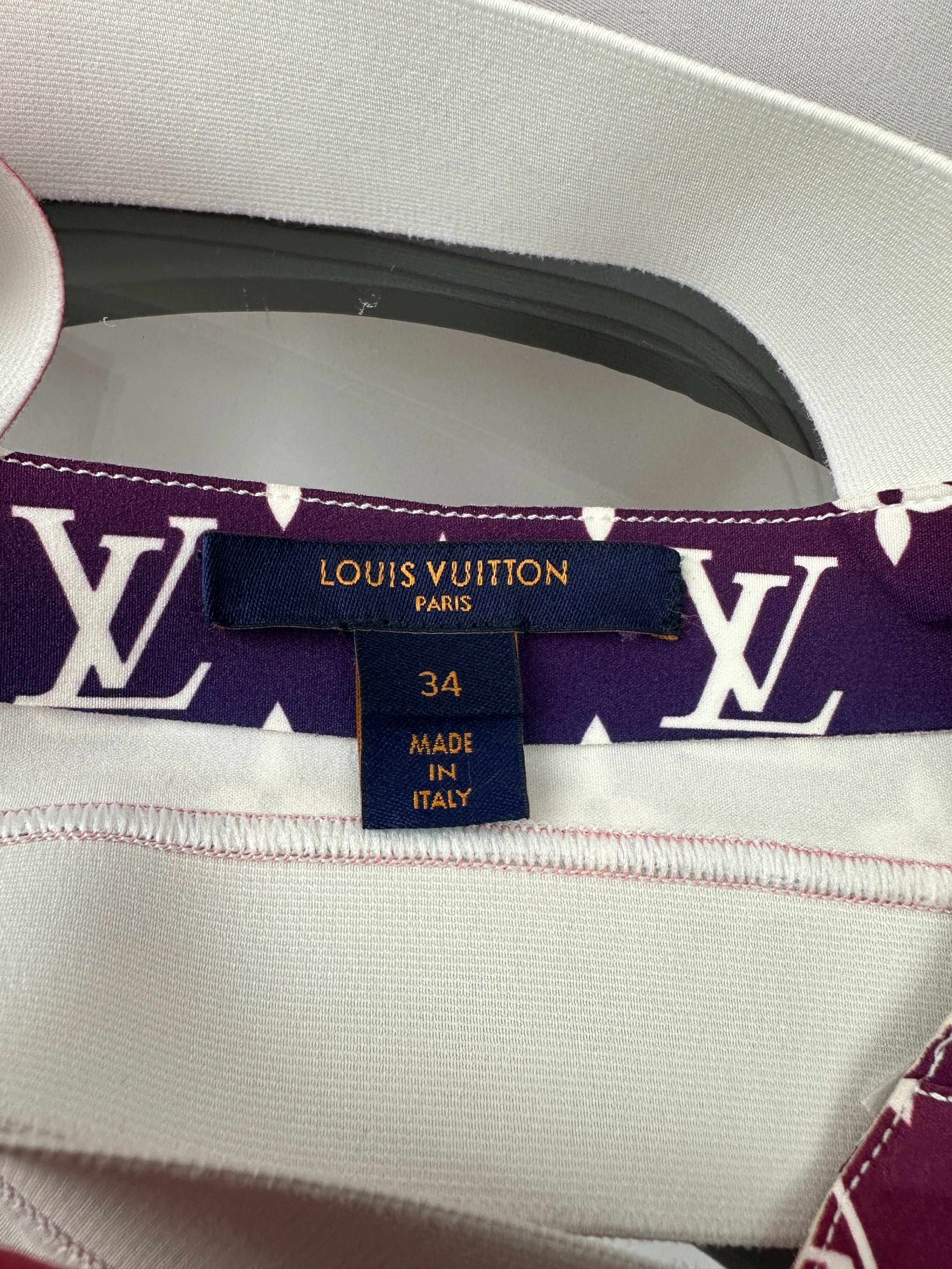 Louis Vuitton pink and purple bra with white monogram - size 34