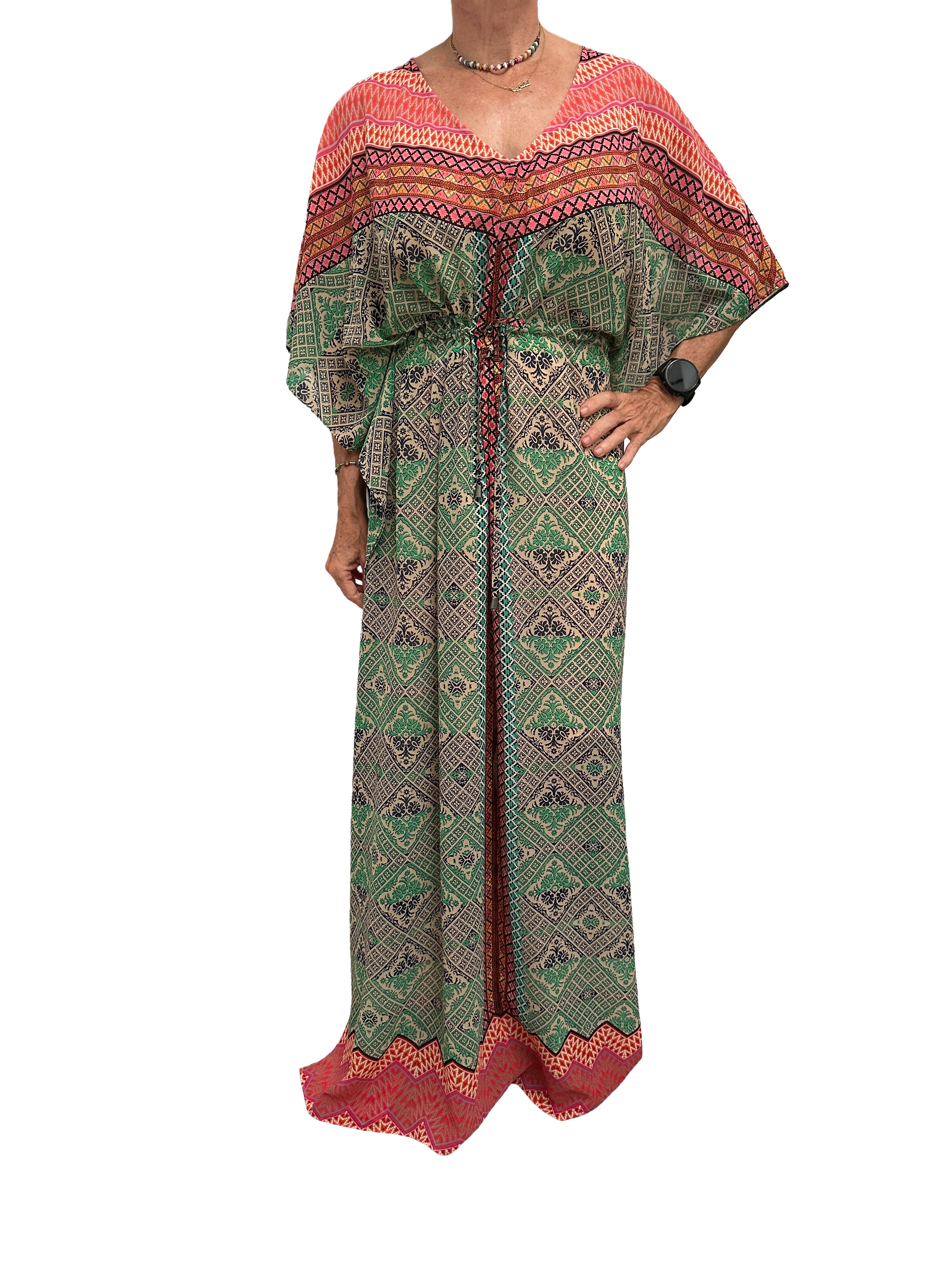 Vanessa Virginia multicolored bohemian maxi dress - size 34