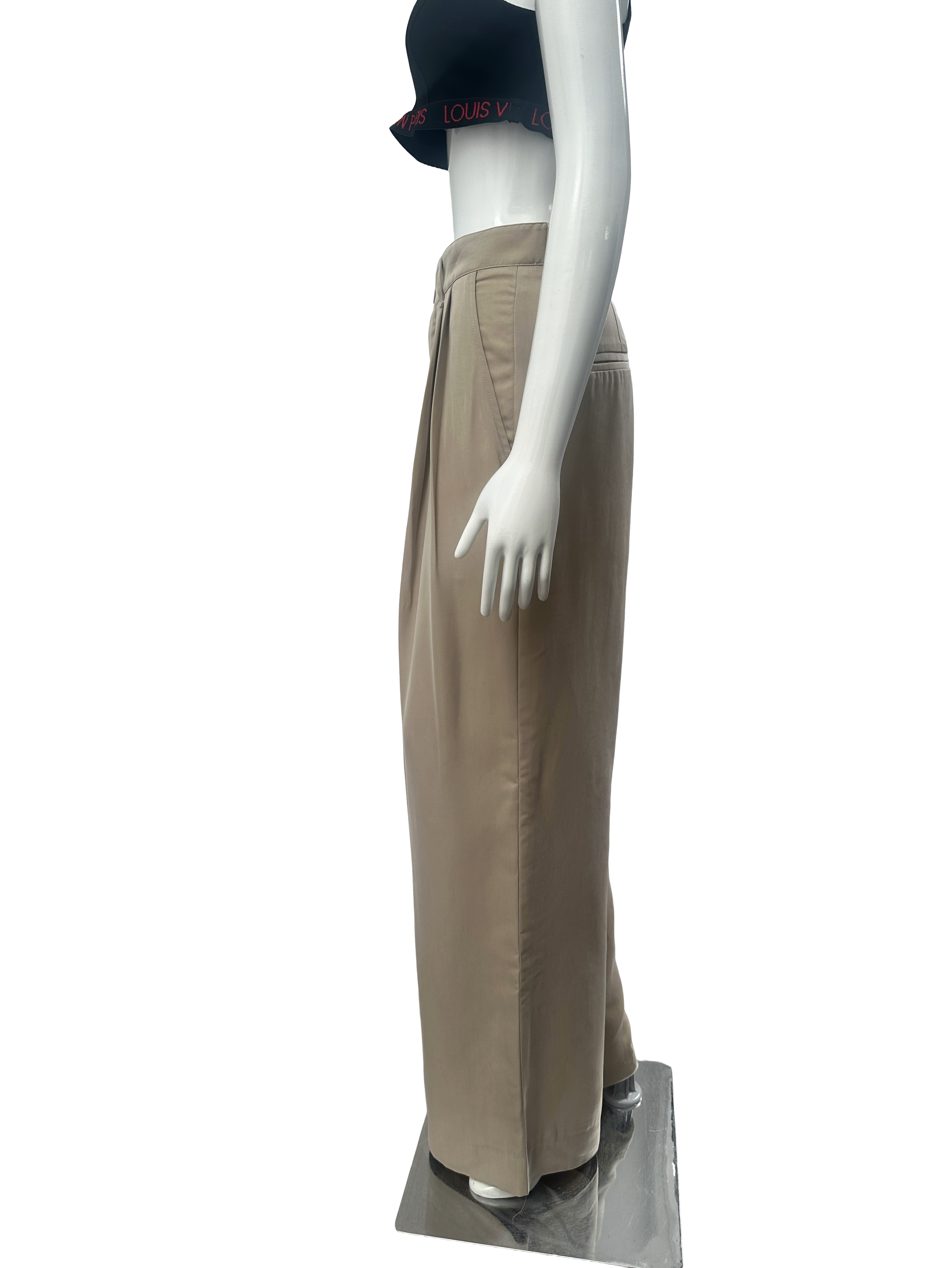 King & Tuckfield beige high-waist tailored trousers - size 38