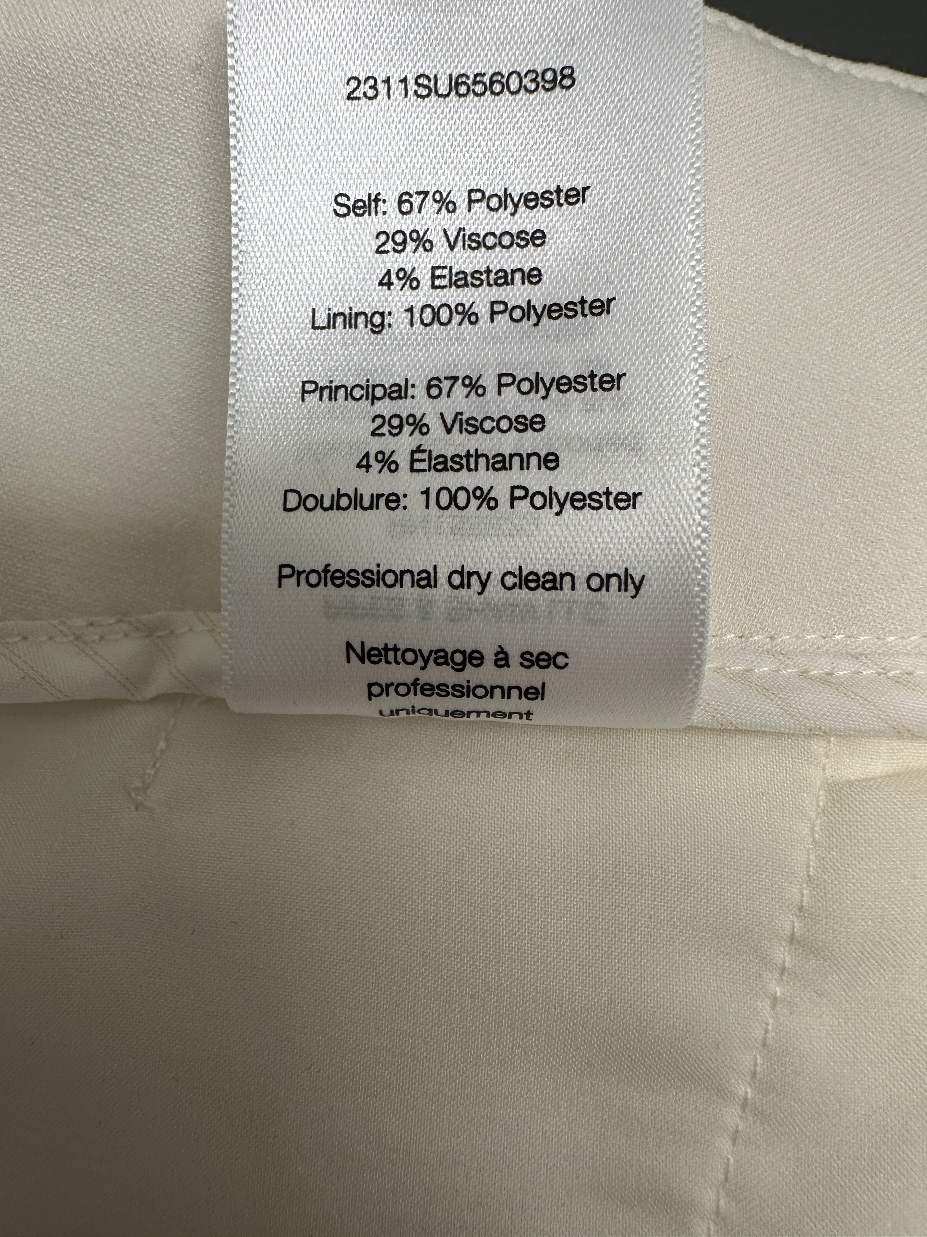 Veronica Beard Lagarde off-white wide-led tailored pants - size 36